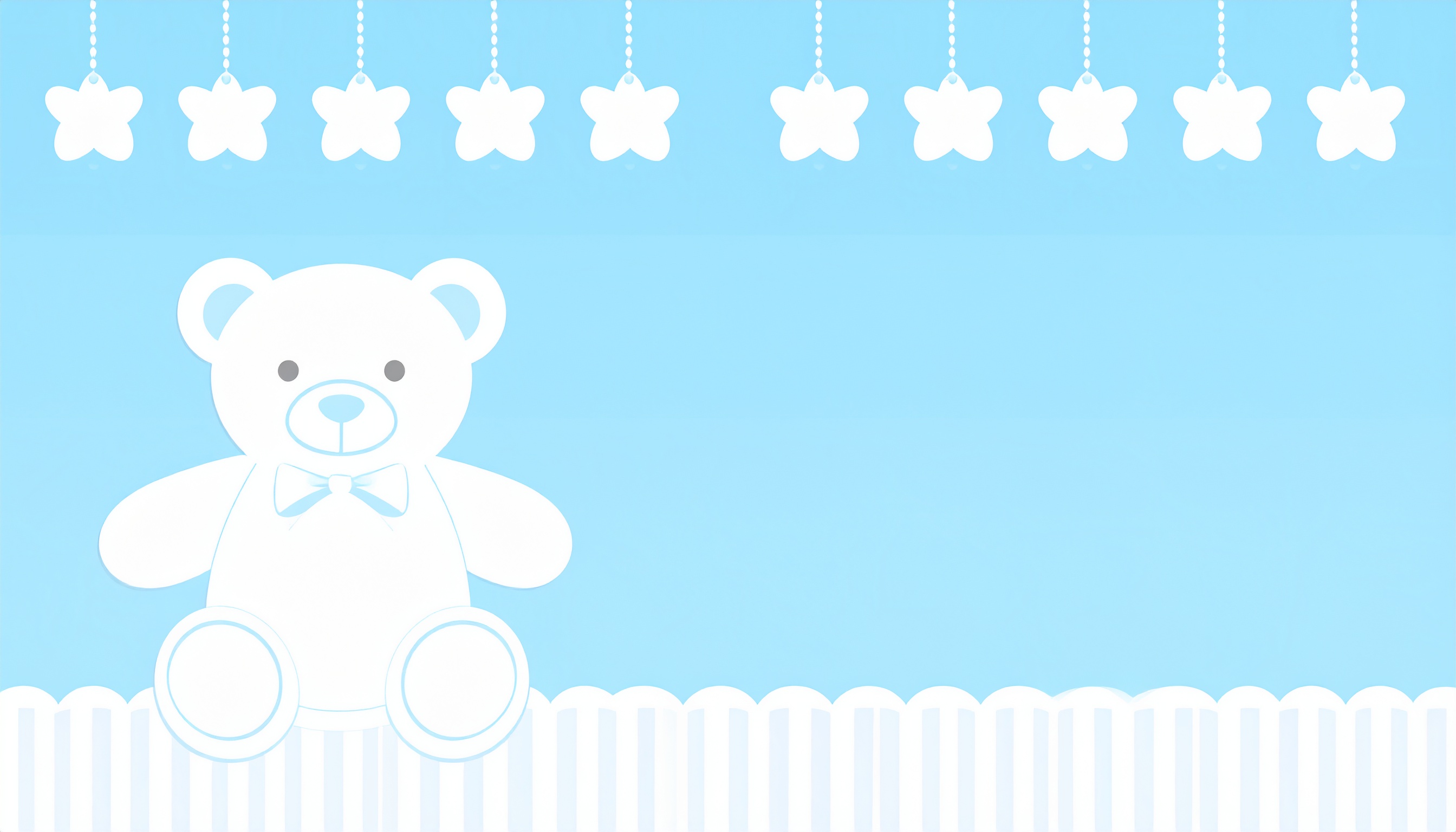 くまのぬいぐるみのかわいい背景イラスト（水色）