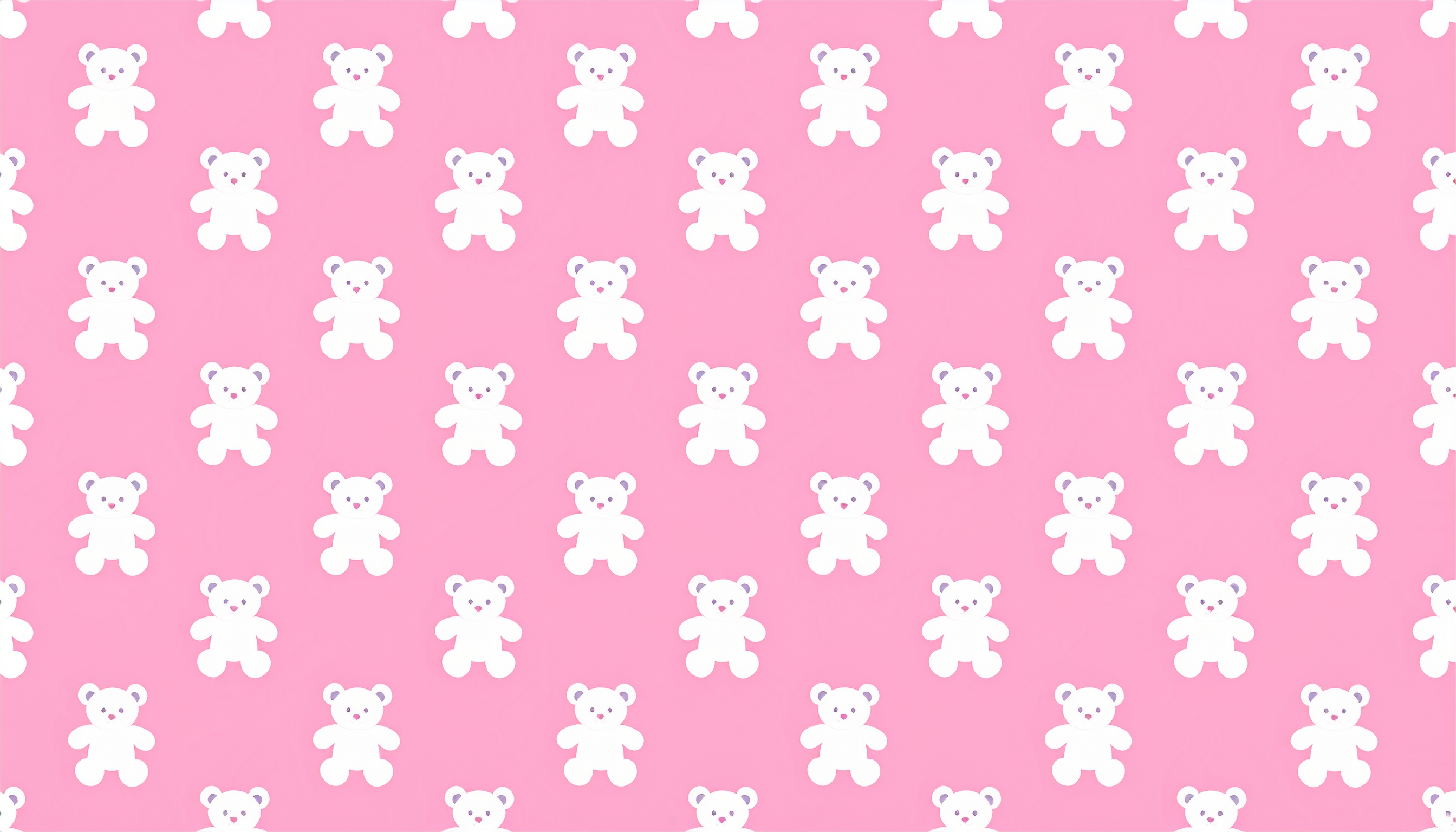 くまのぬいぐるみのパターン背景イラスト（ピンク）