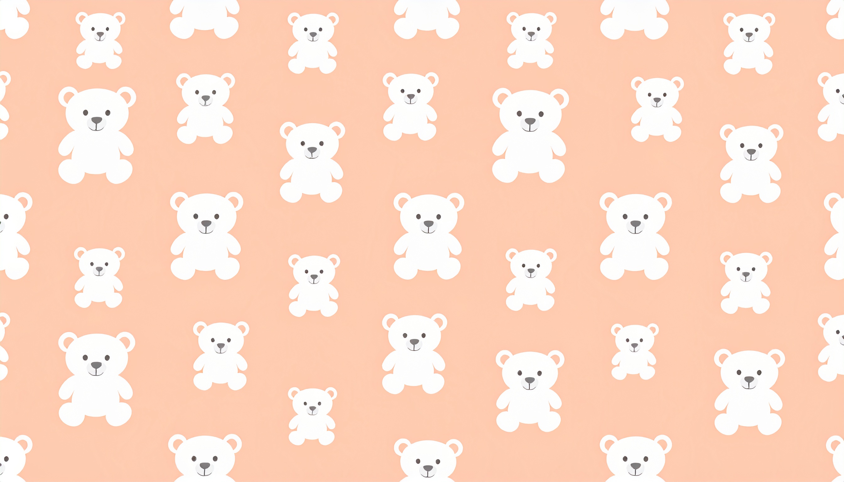 くまのぬいぐるみのパターン背景イラスト（ベージュ）