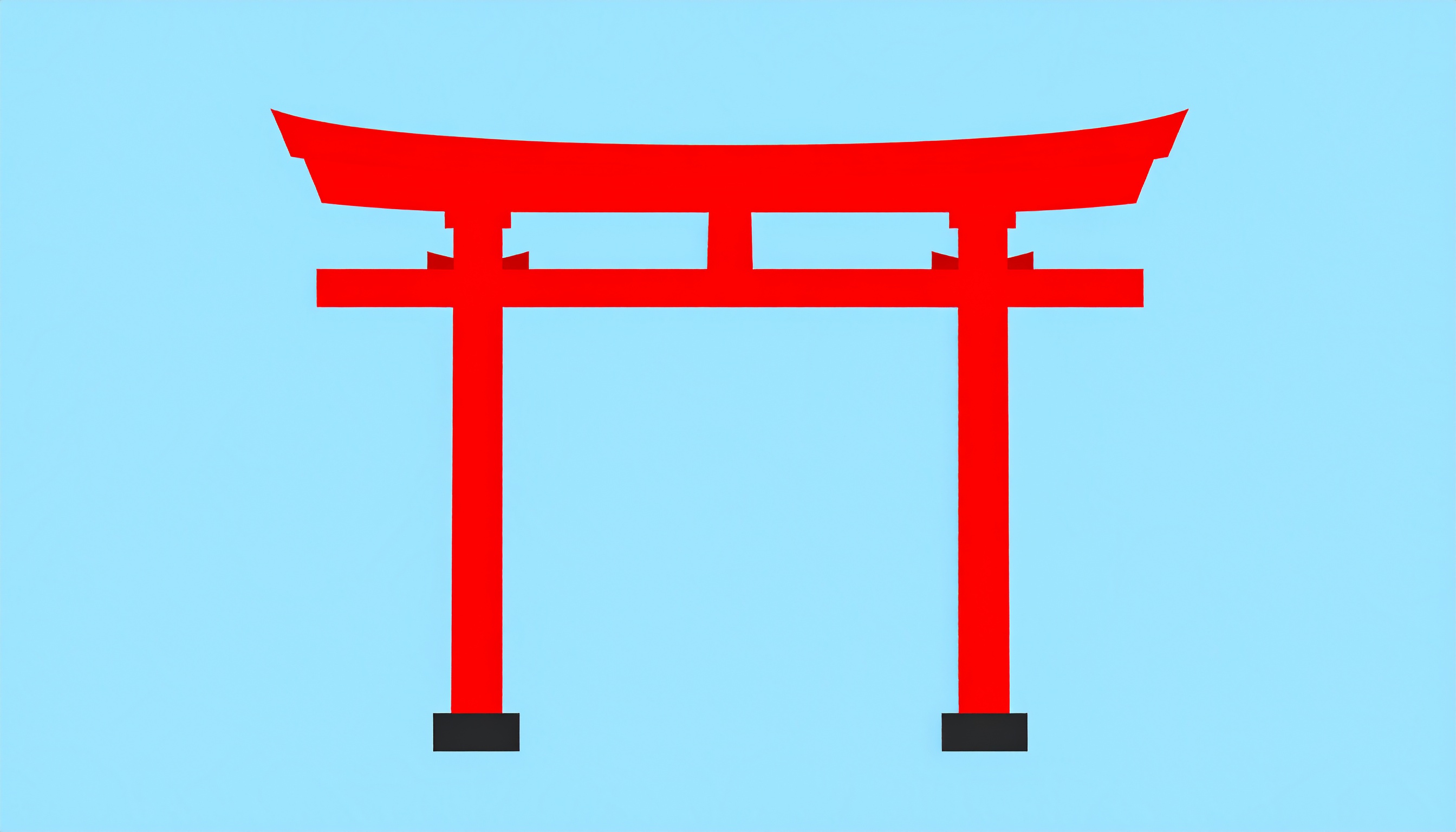 鳥居の簡単な背景イラスト（水色）