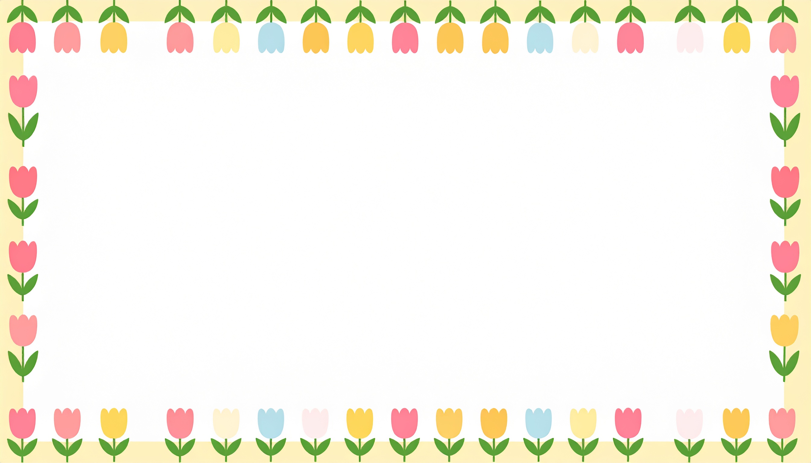 チューリップのフレーム風背景イラスト