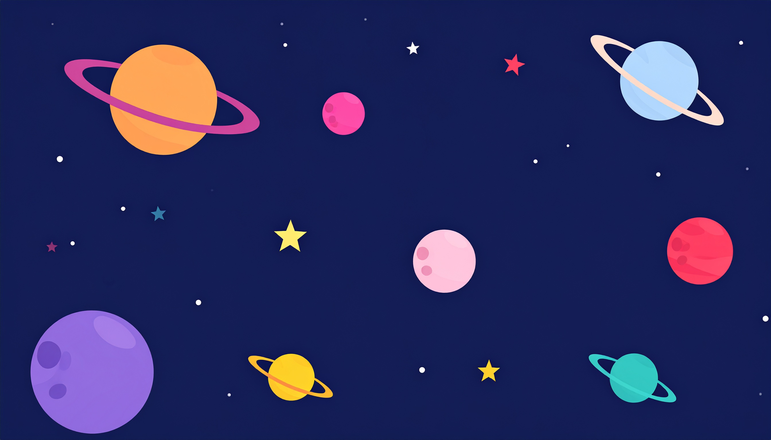 宇宙と惑星、星の簡単な背景イラスト