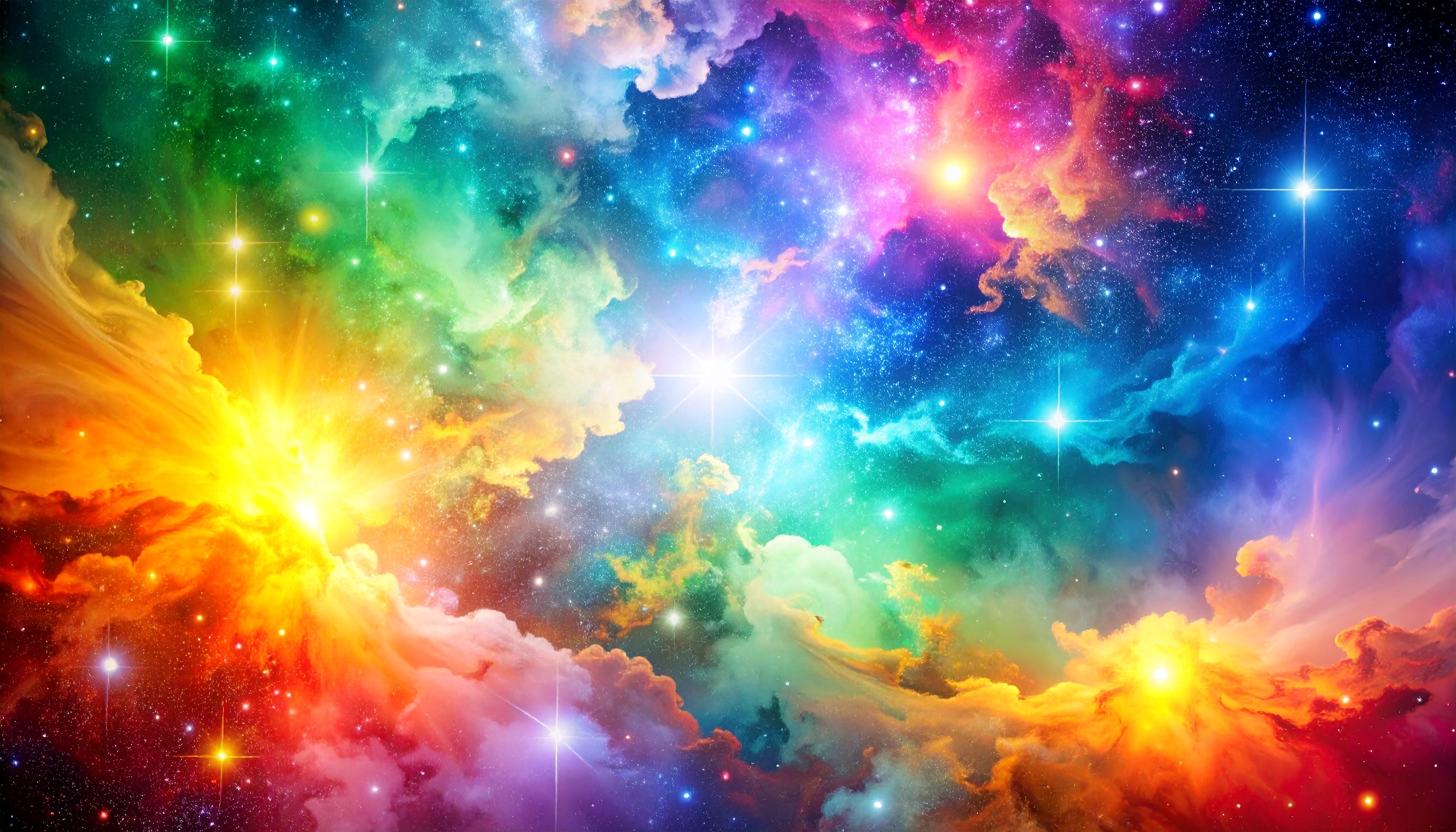 宇宙と星雲のファンタジーな背景フリー素材