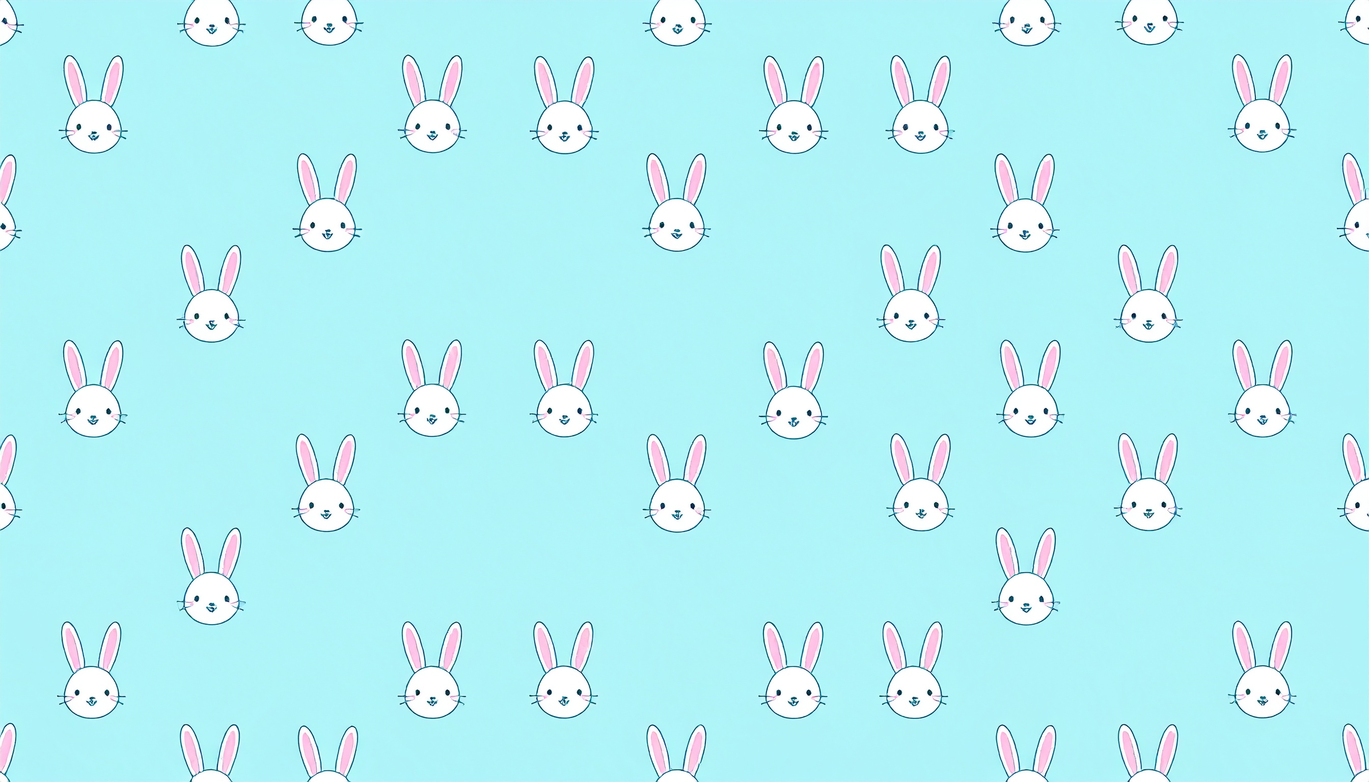 うさぎの顔の可愛い背景イラスト（水色）