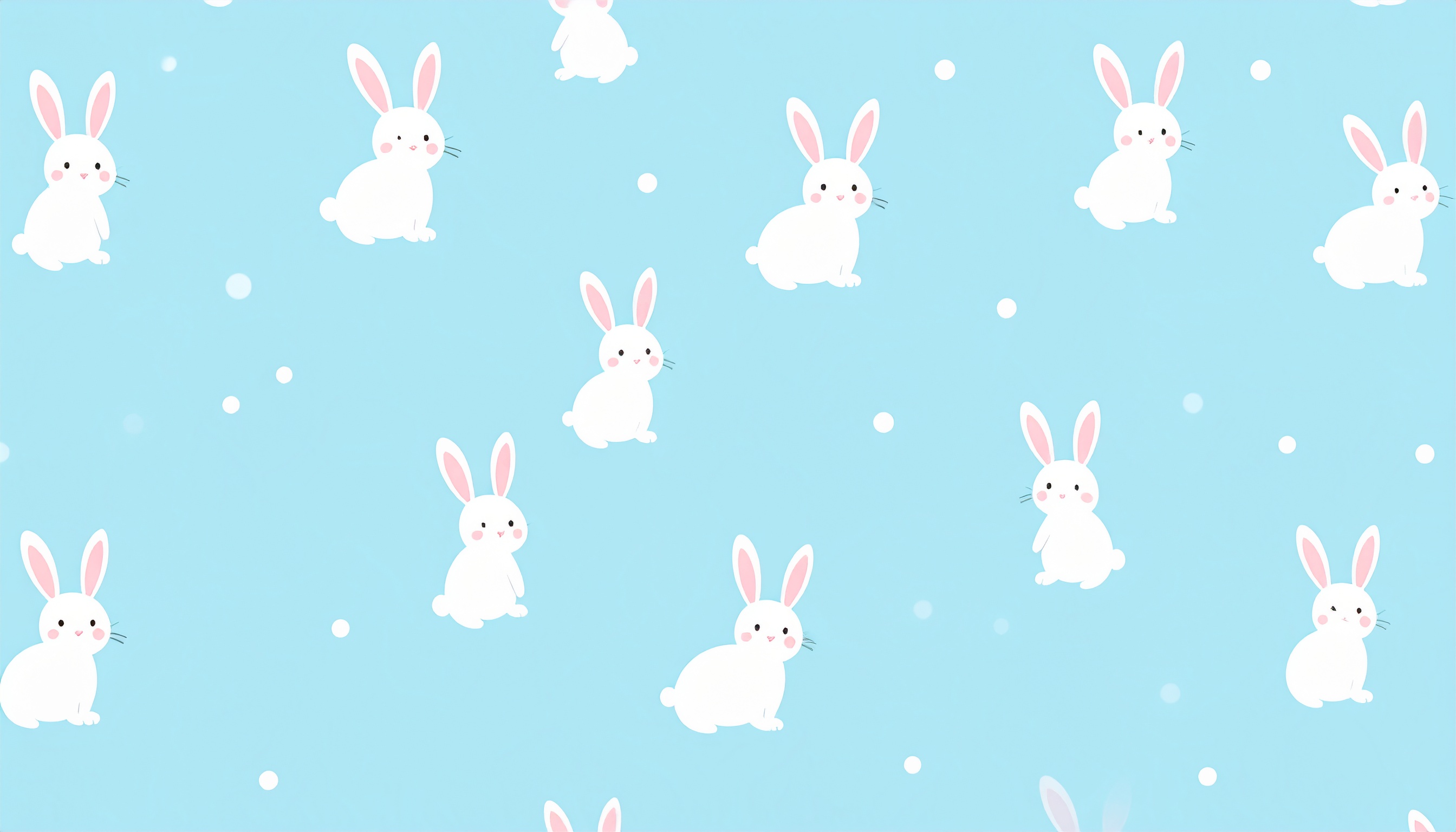 うさぎのシンプルな水色背景
