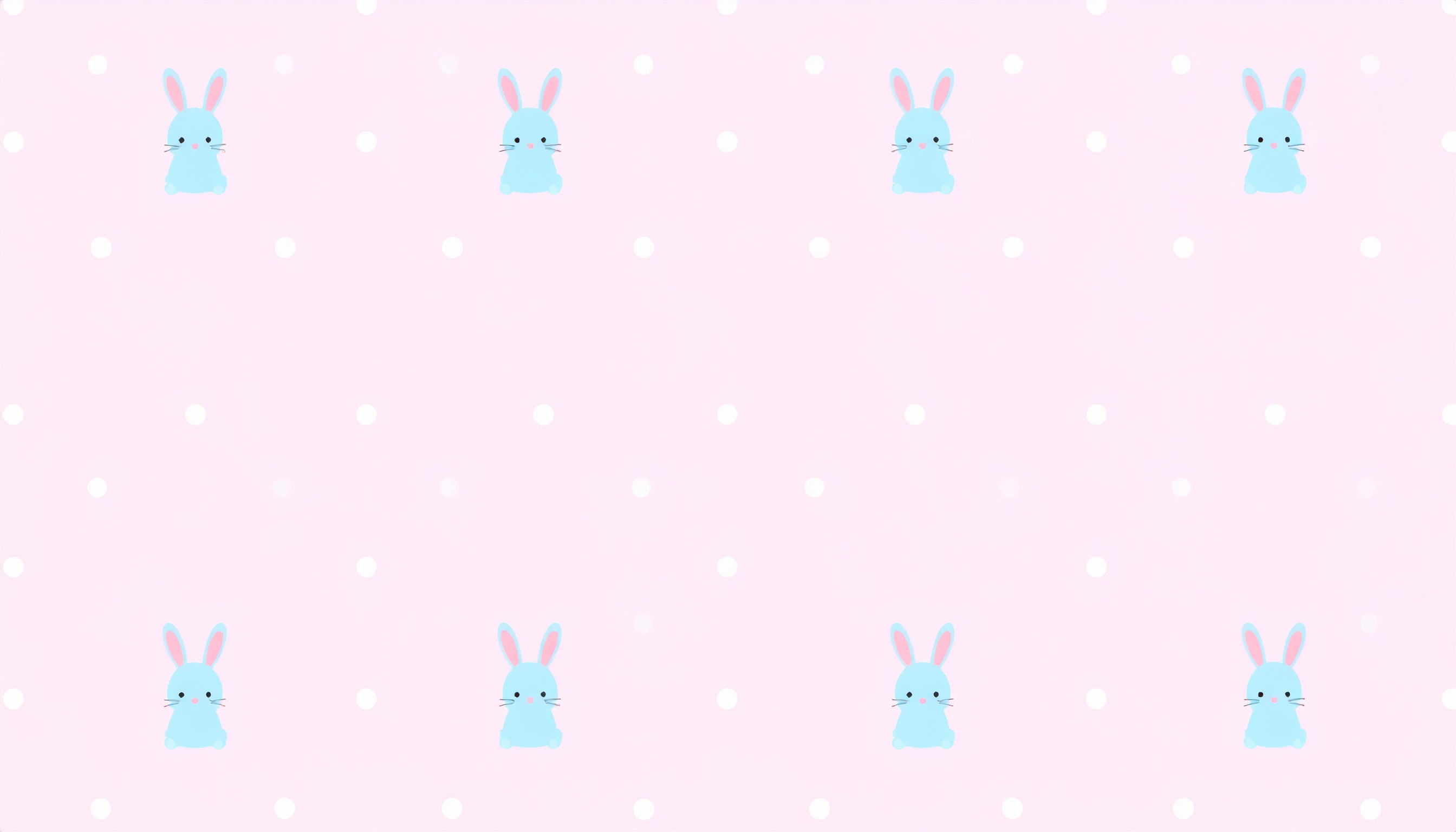 水色ウサギとピンクの背景イラスト
