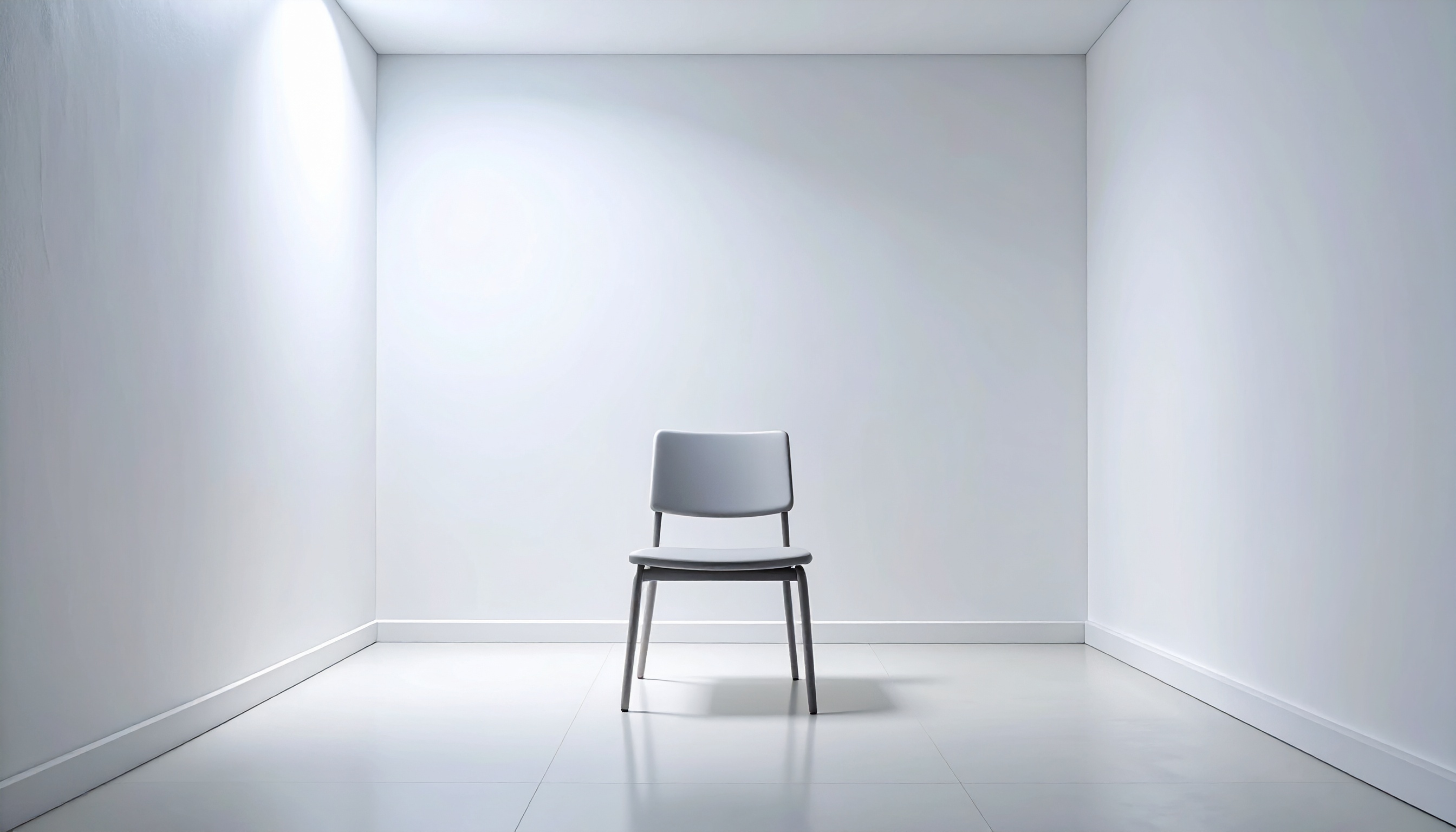 白い狭い部屋にイスがある背景フリー素材