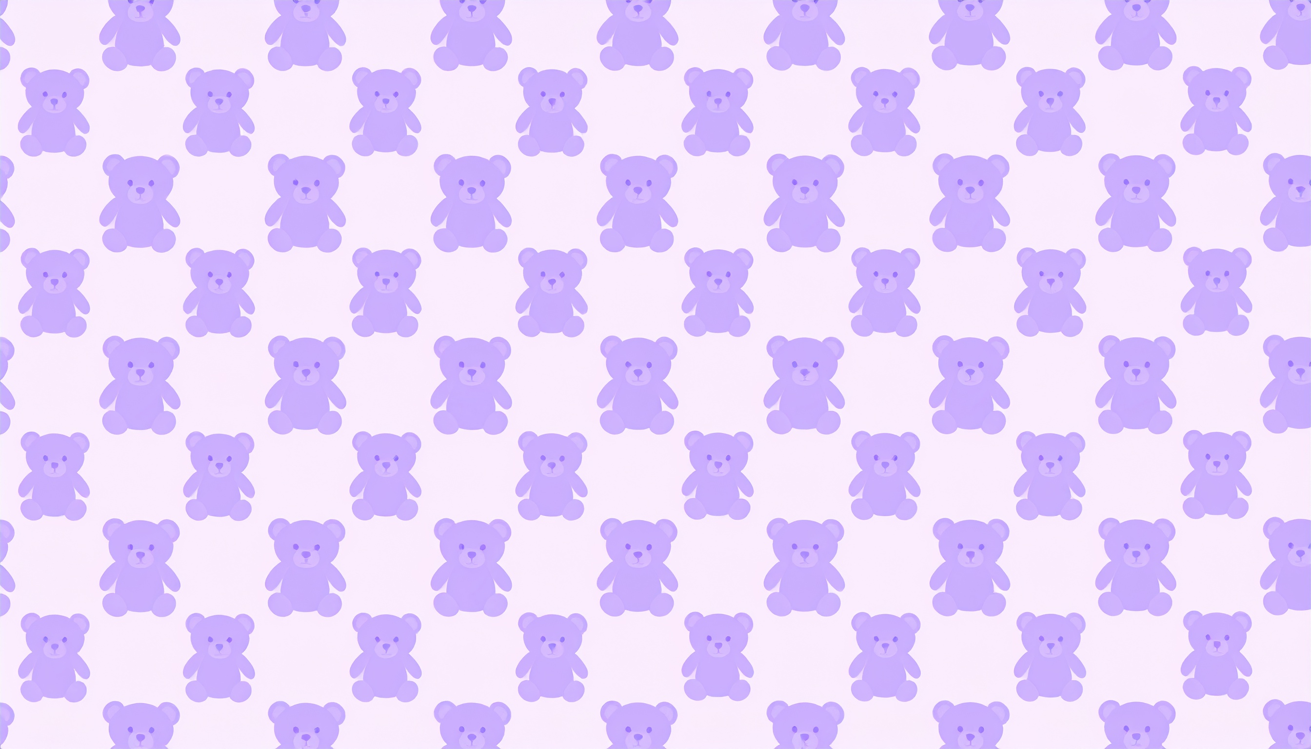 病みかわいい薄紫のくまのパターン背景フリー素材