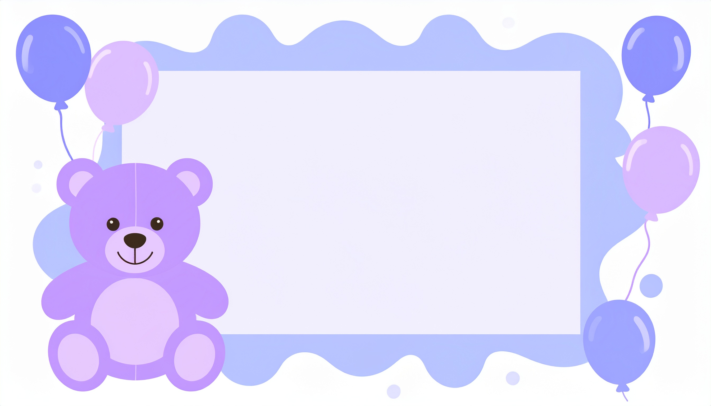 病みかわいい紫のくまのシンプルなフレーム背景イラスト