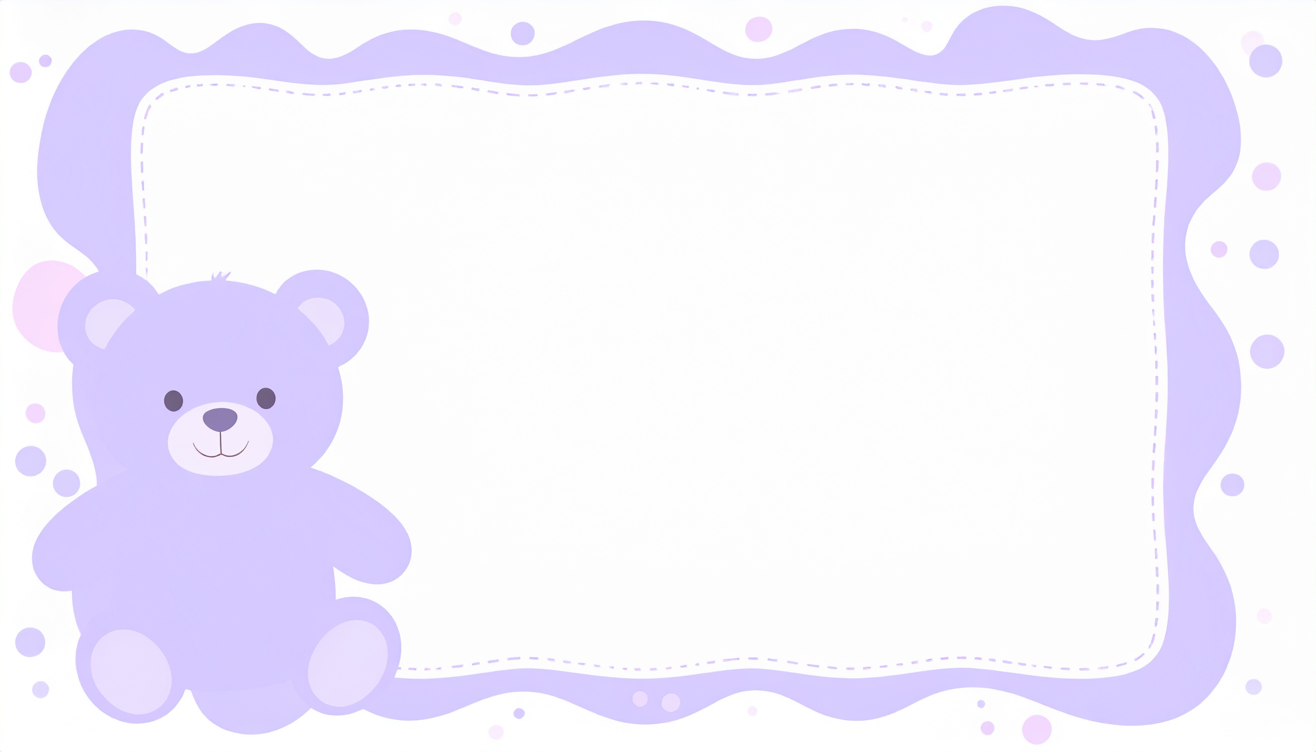 病みかわいい紫のくまのフレーム背景イラスト