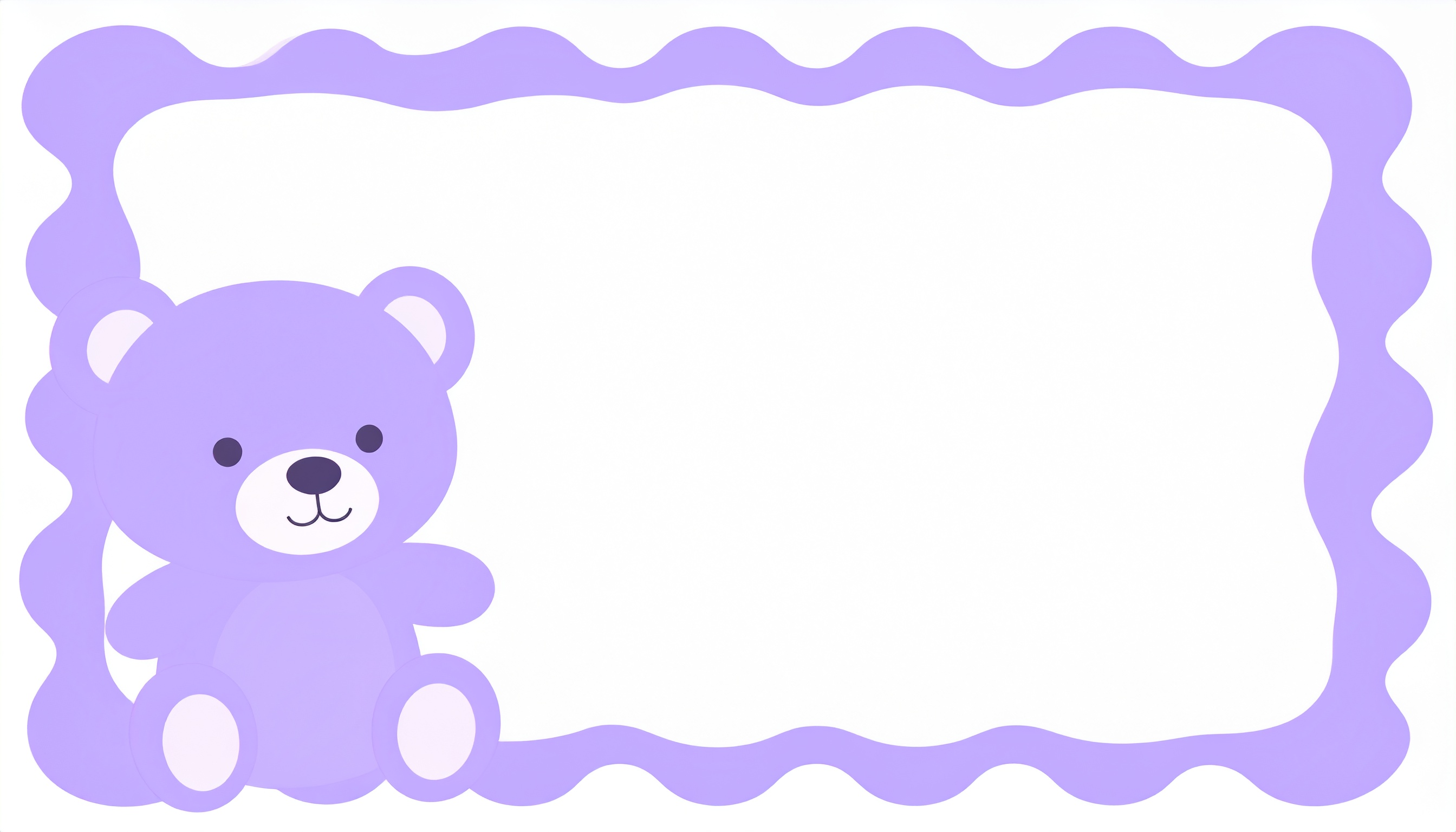 病みかわいい紫のくまの白背景イラスト