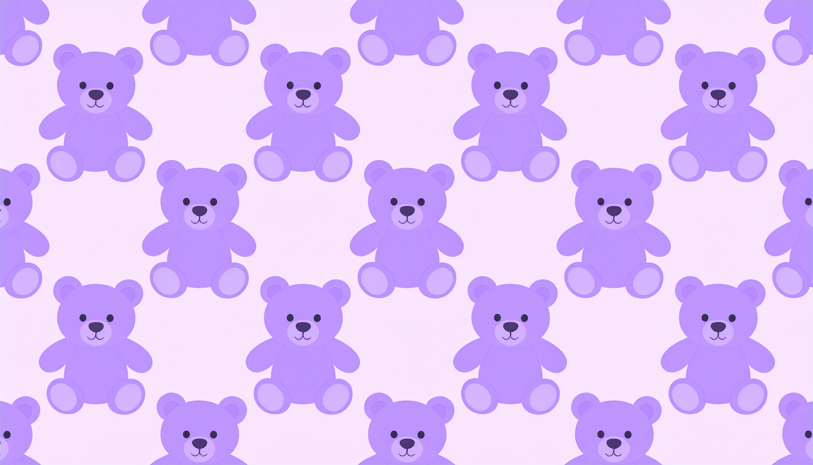 病みかわいい紫のくまのパターン背景フリー素材