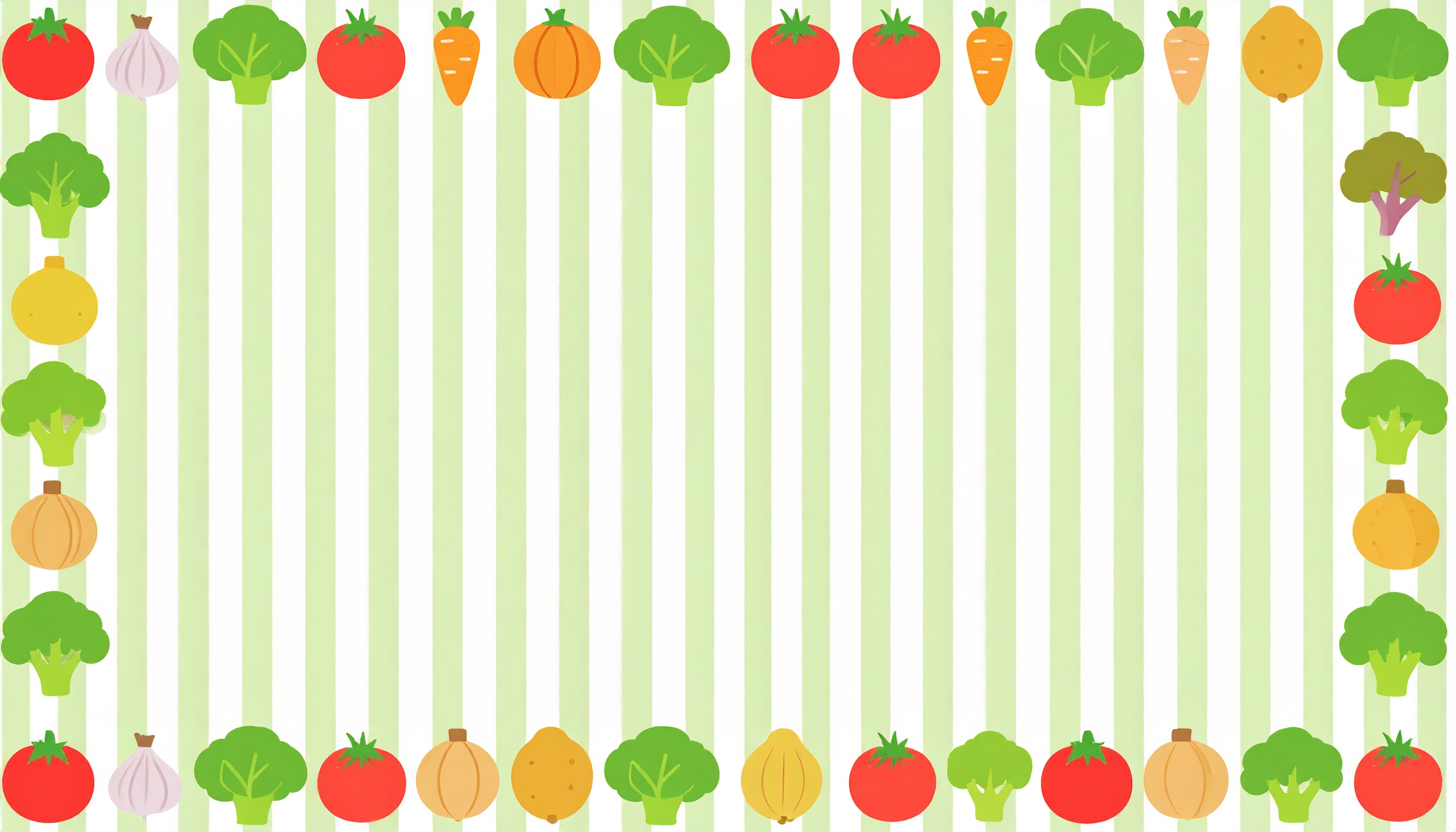 野菜とボーダーのかわいい背景素材