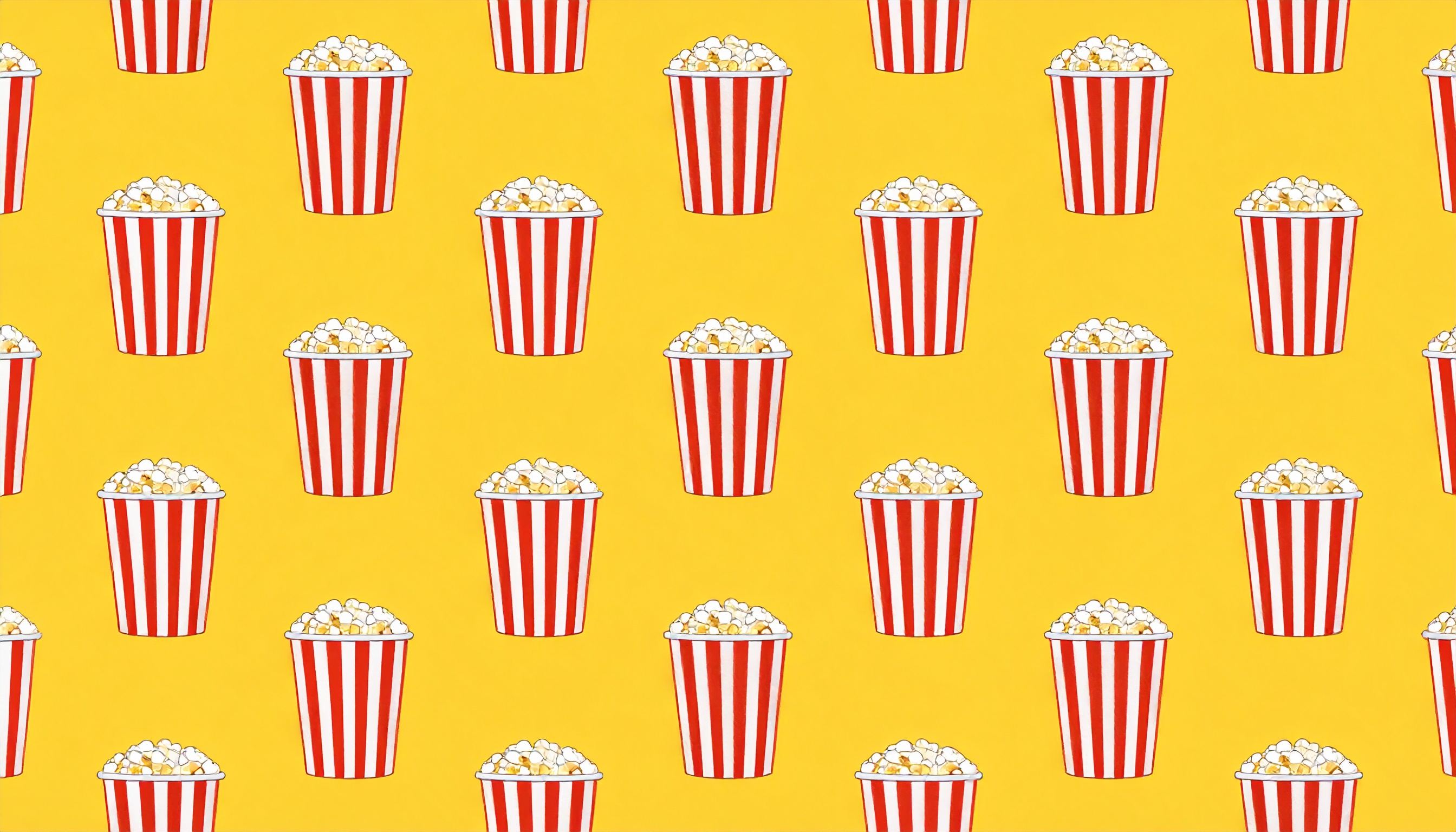 ポップコーンの量産型黄色背景イラスト