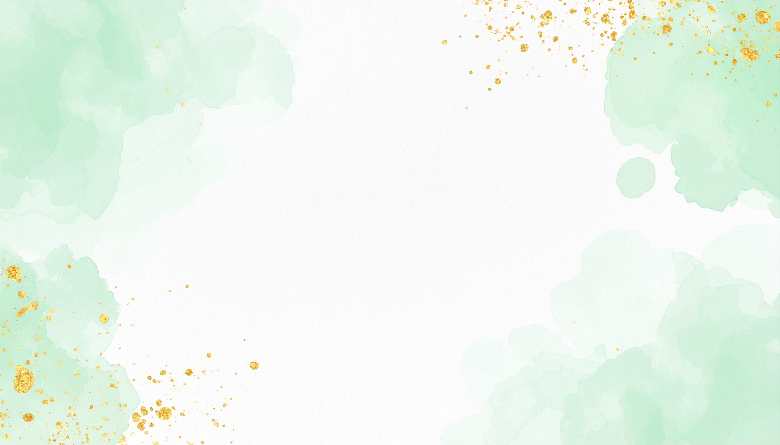 淡い水彩の金粉がおしゃれな背景イラスト（薄緑色）