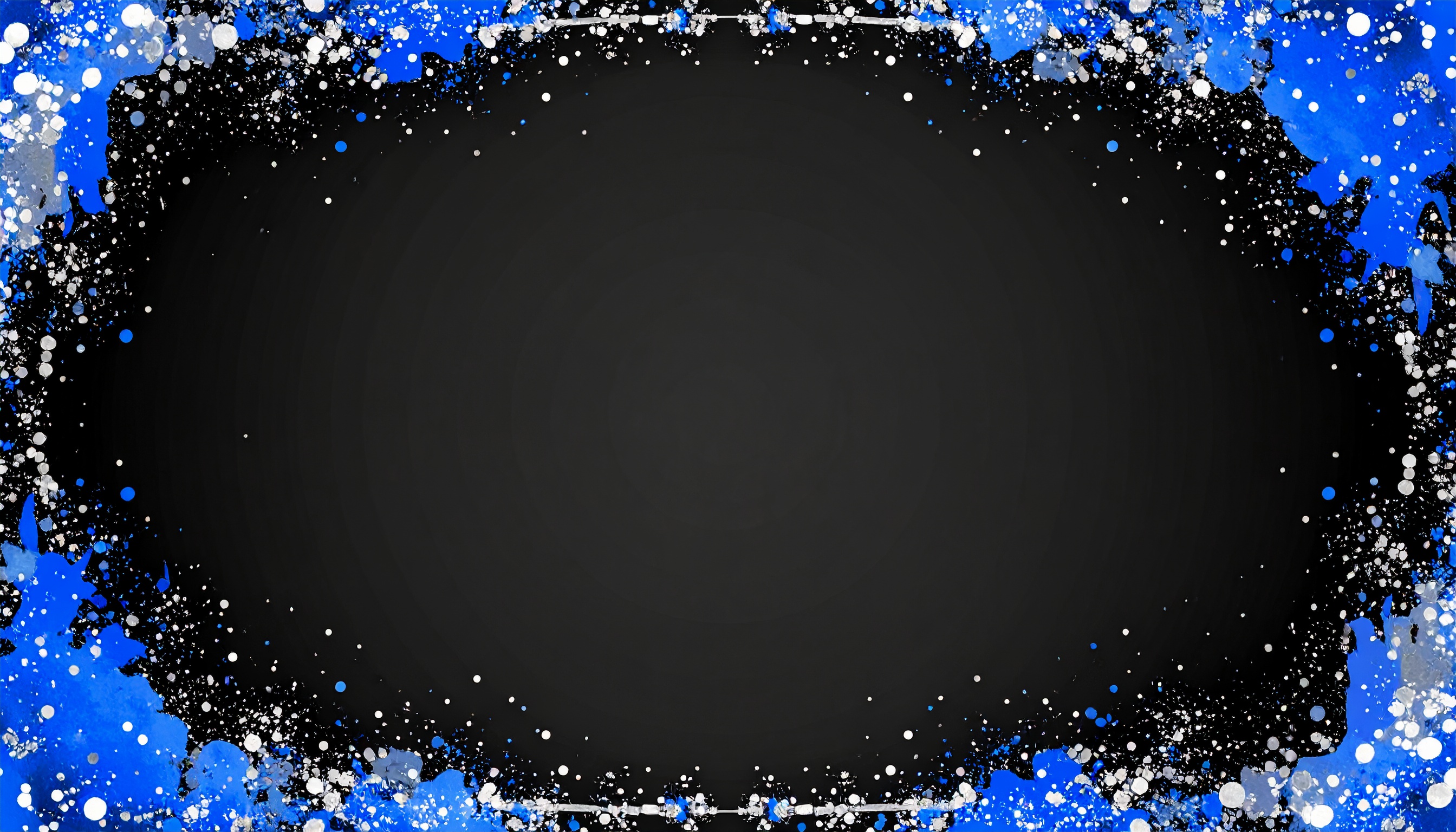 青と銀のかっこいいペンキの黒色背景イラスト
