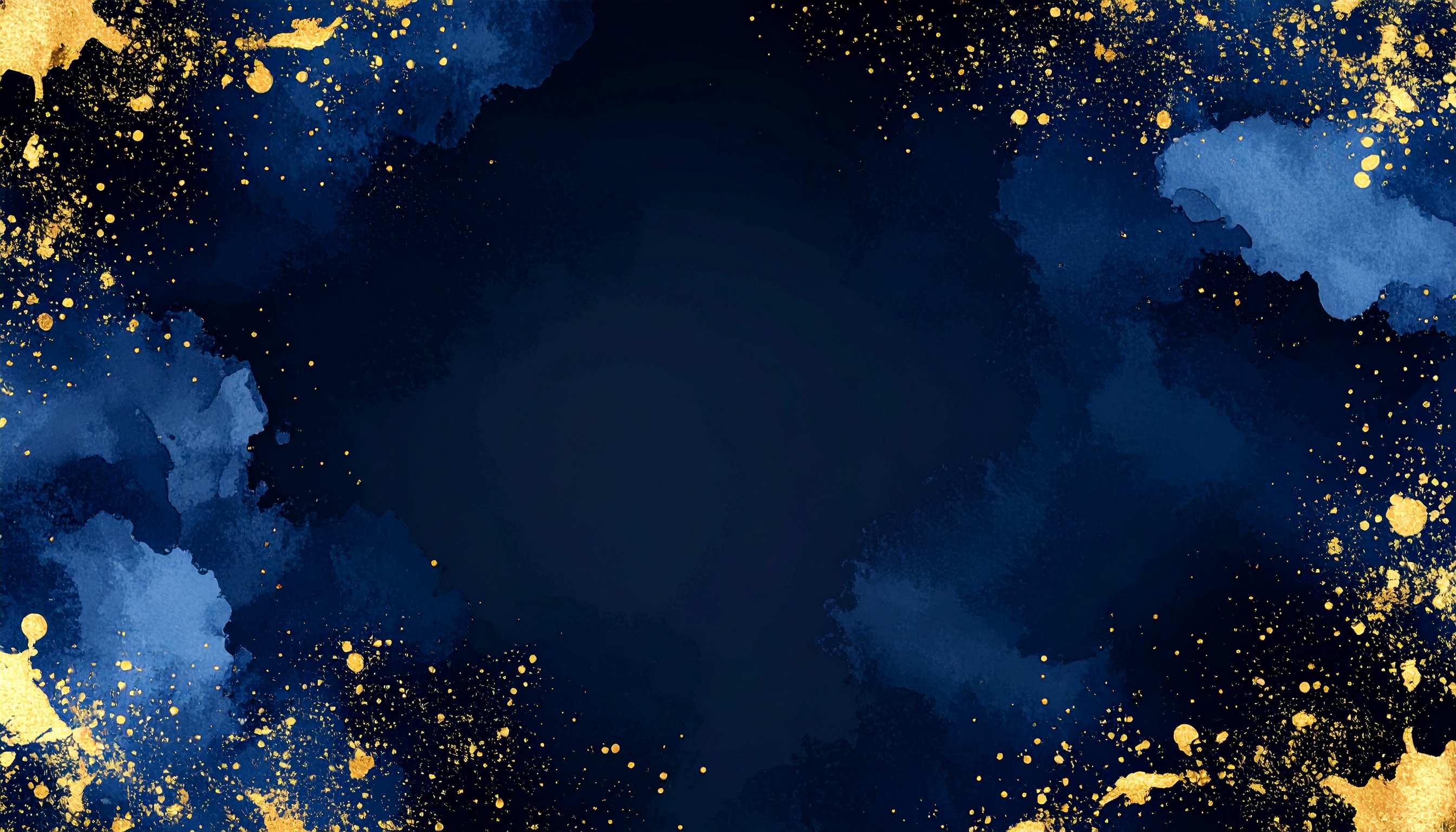 ネイビーとゴールドのおしゃれな黒色水彩背景イラスト