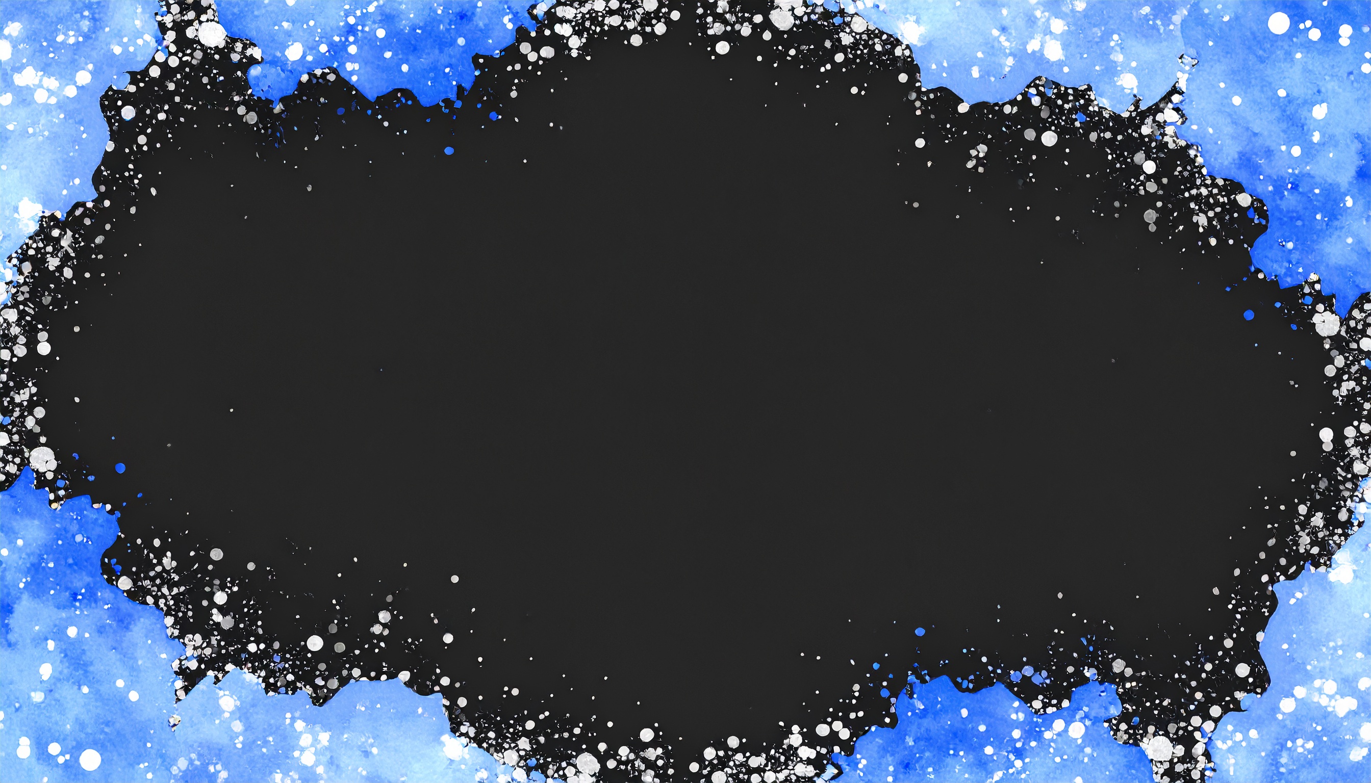 青と銀のおしゃれな黒色水彩背景フリー素材