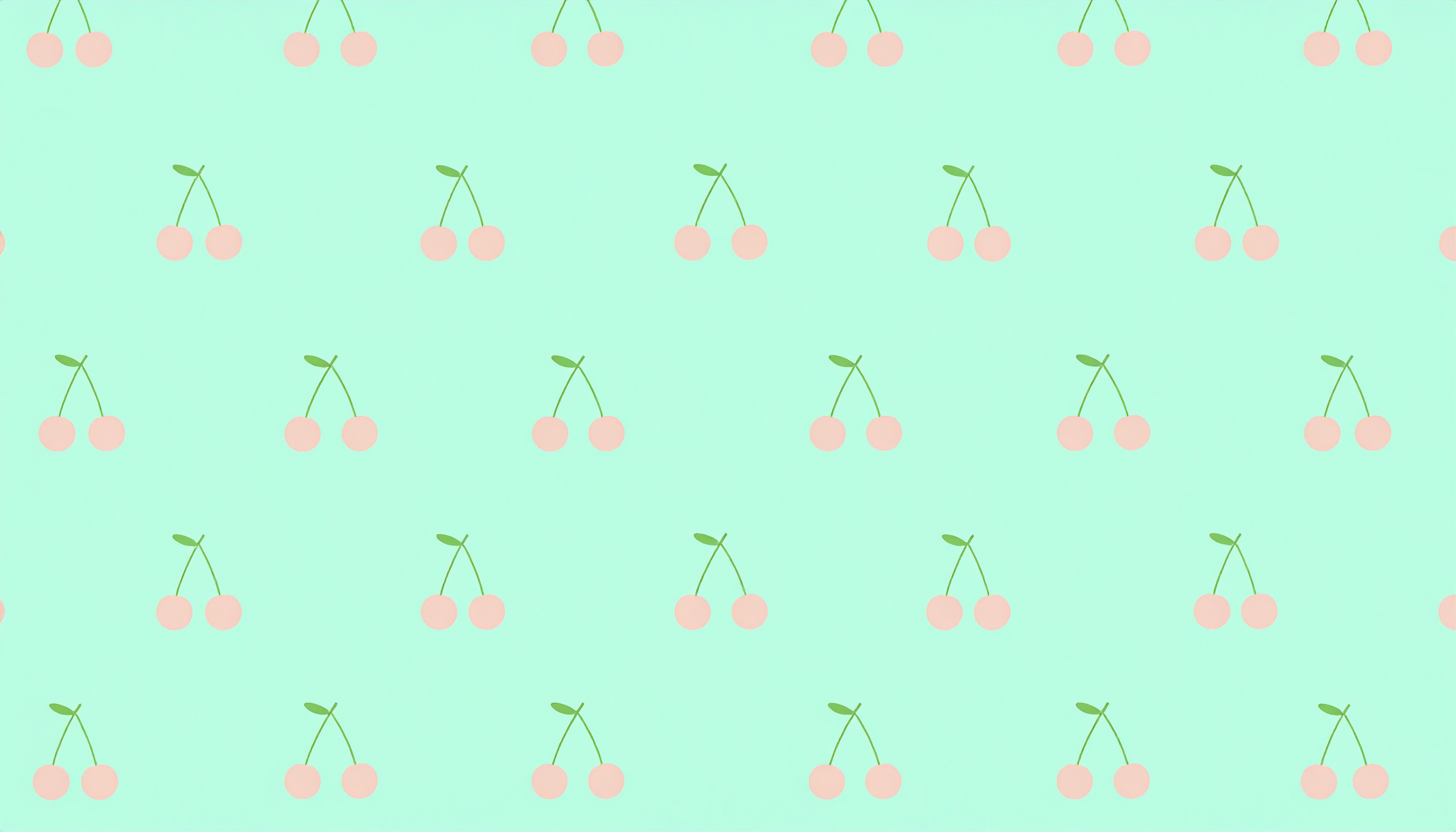 さくらんぼのパターン緑背景画像
