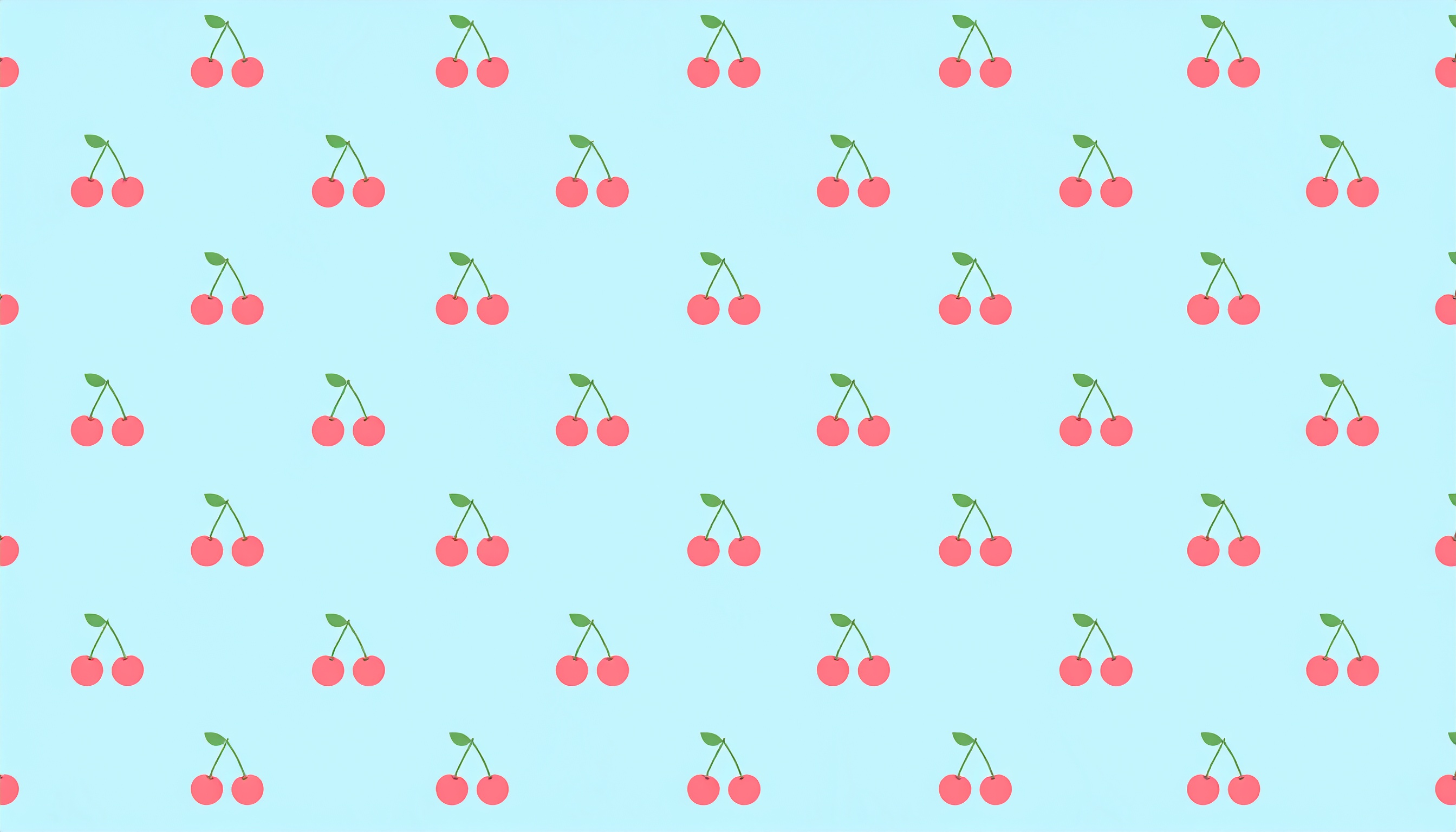 さくらんぼの量産型水色背景イラスト