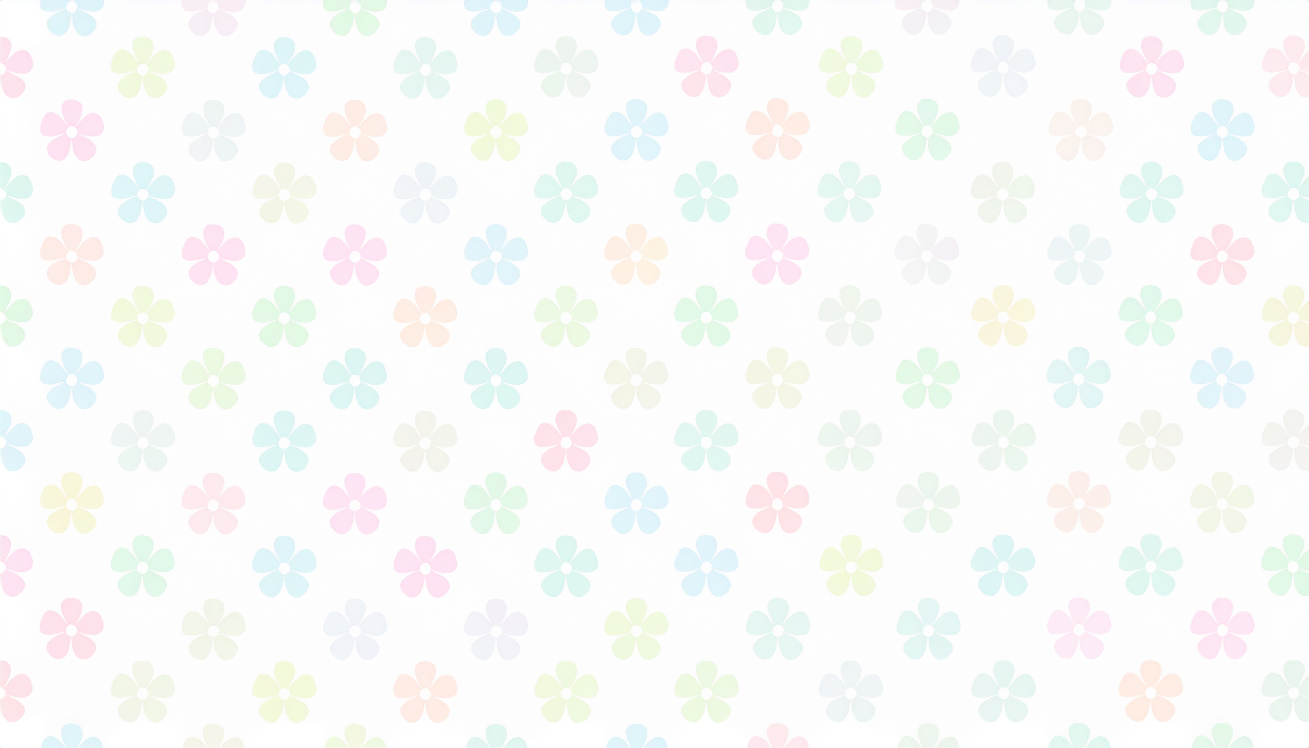 パステルカラーの花のかわいいパターン背景フリー素材