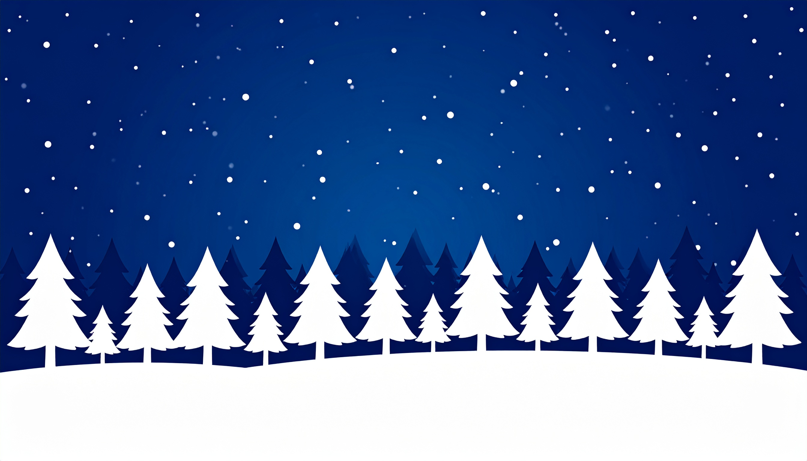 夜の森と雪の背景イラスト