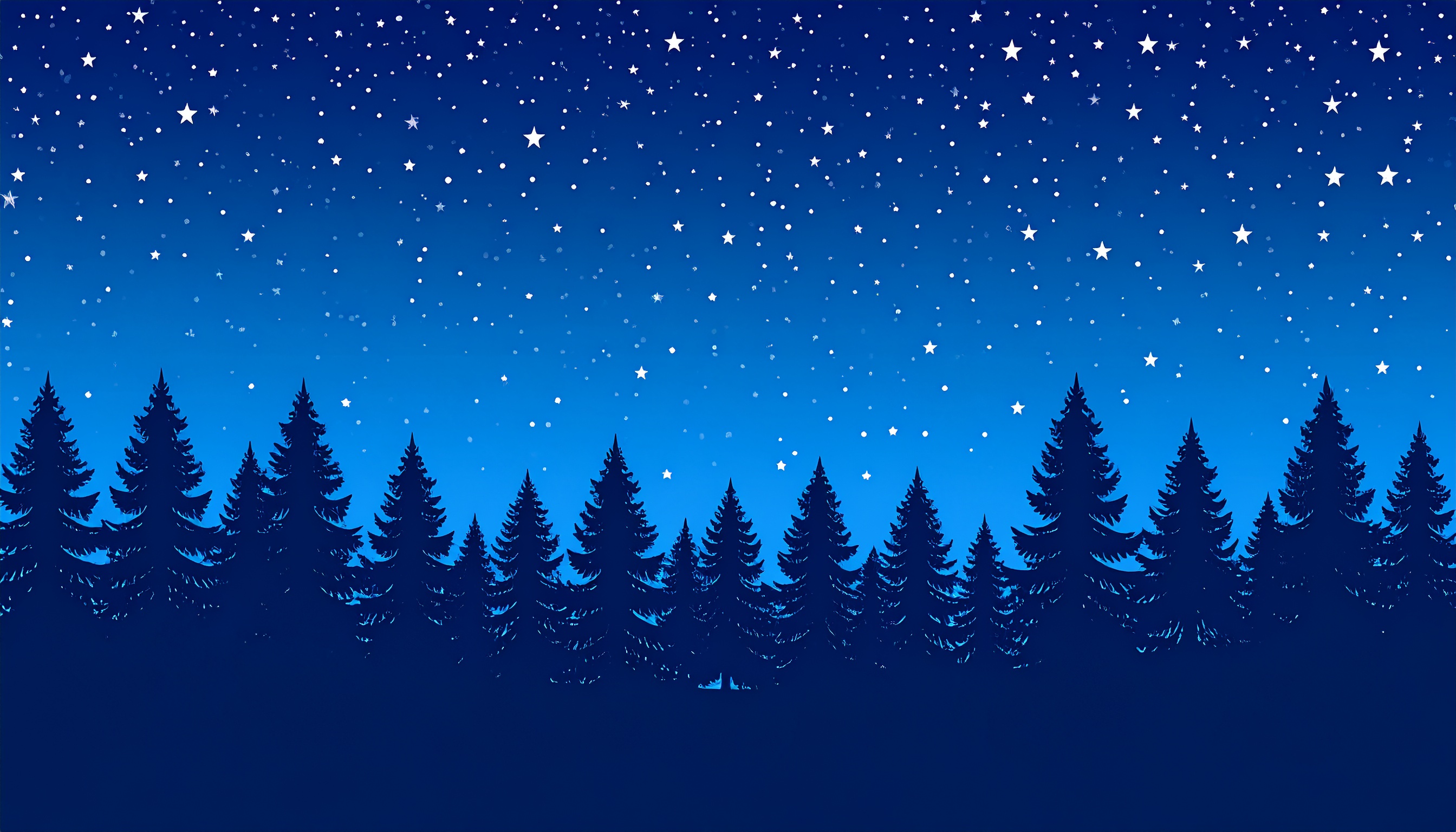 夜の森と星空の背景フリー素材