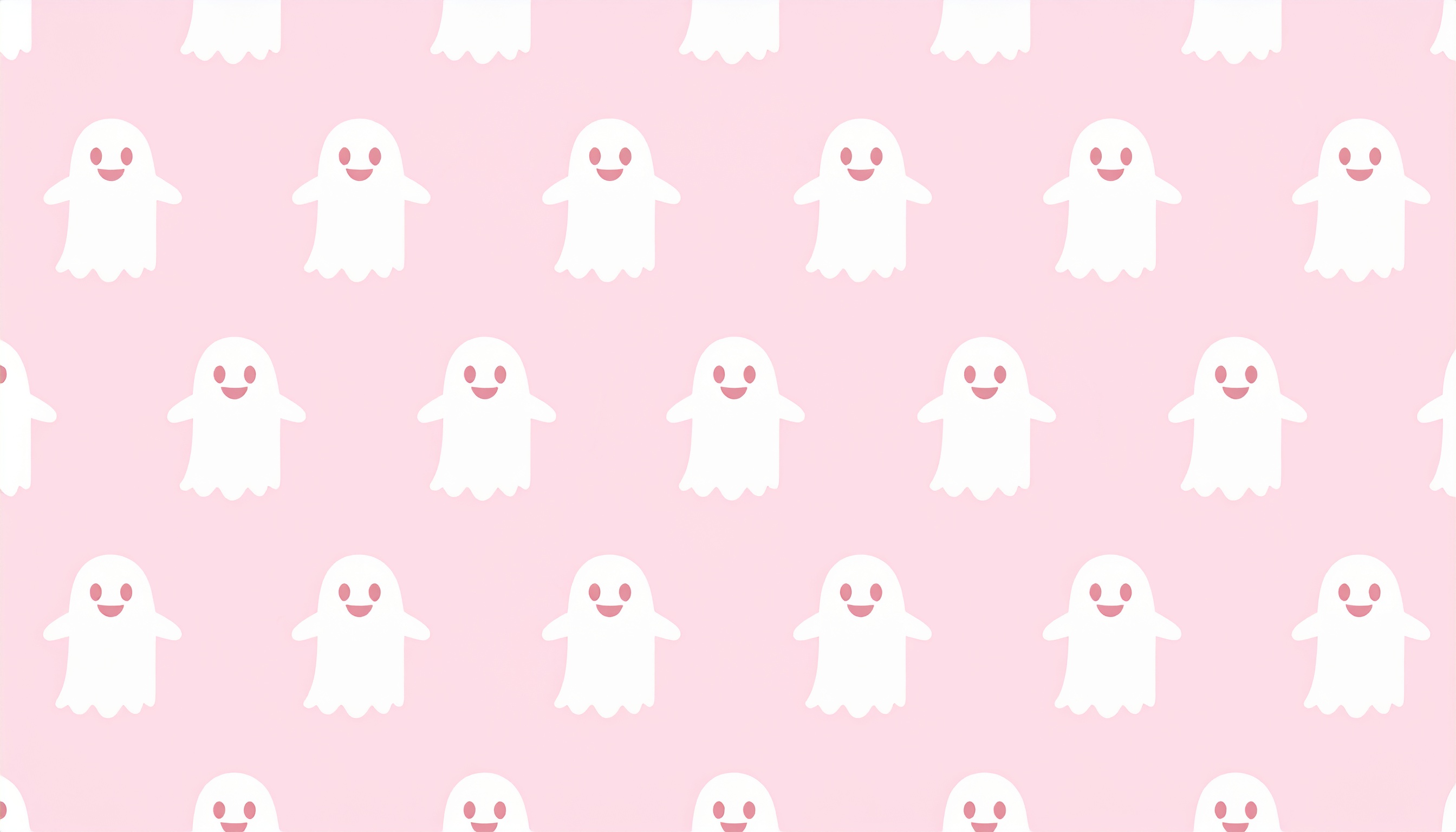 お化けのパターン背景イラスト（ピンク）