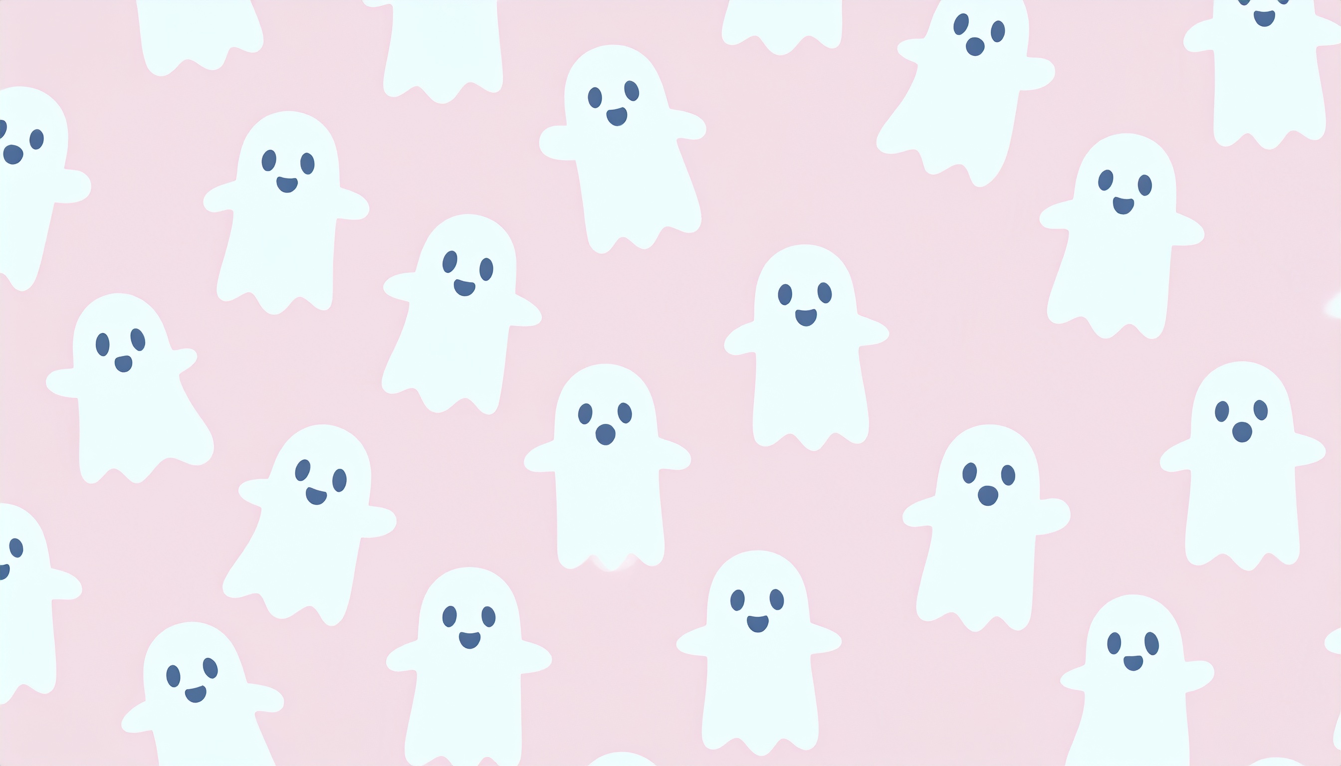 おばけのパターン背景イラスト（ピンク）