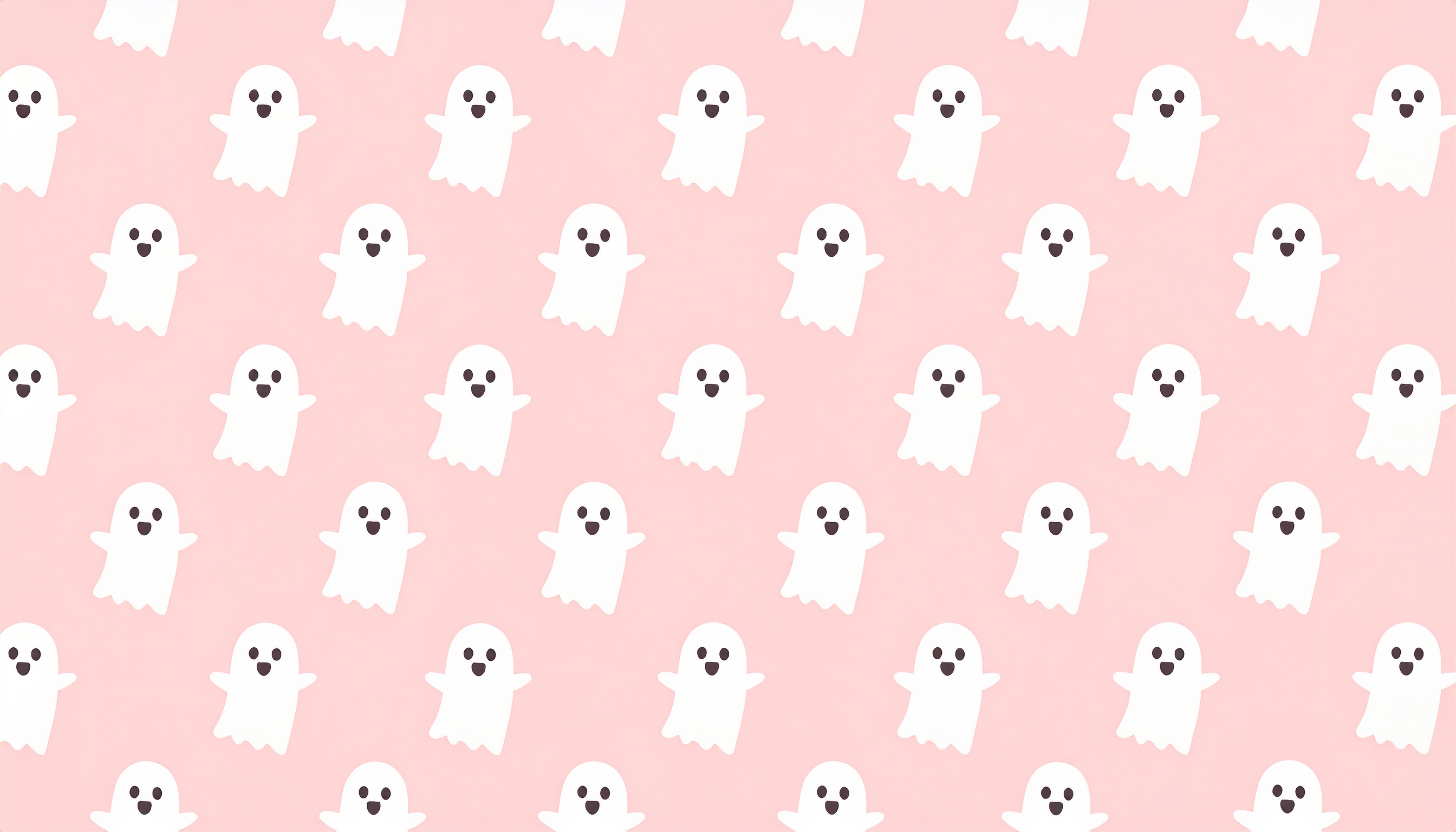 おばけのパターン背景イラスト（ピンク）