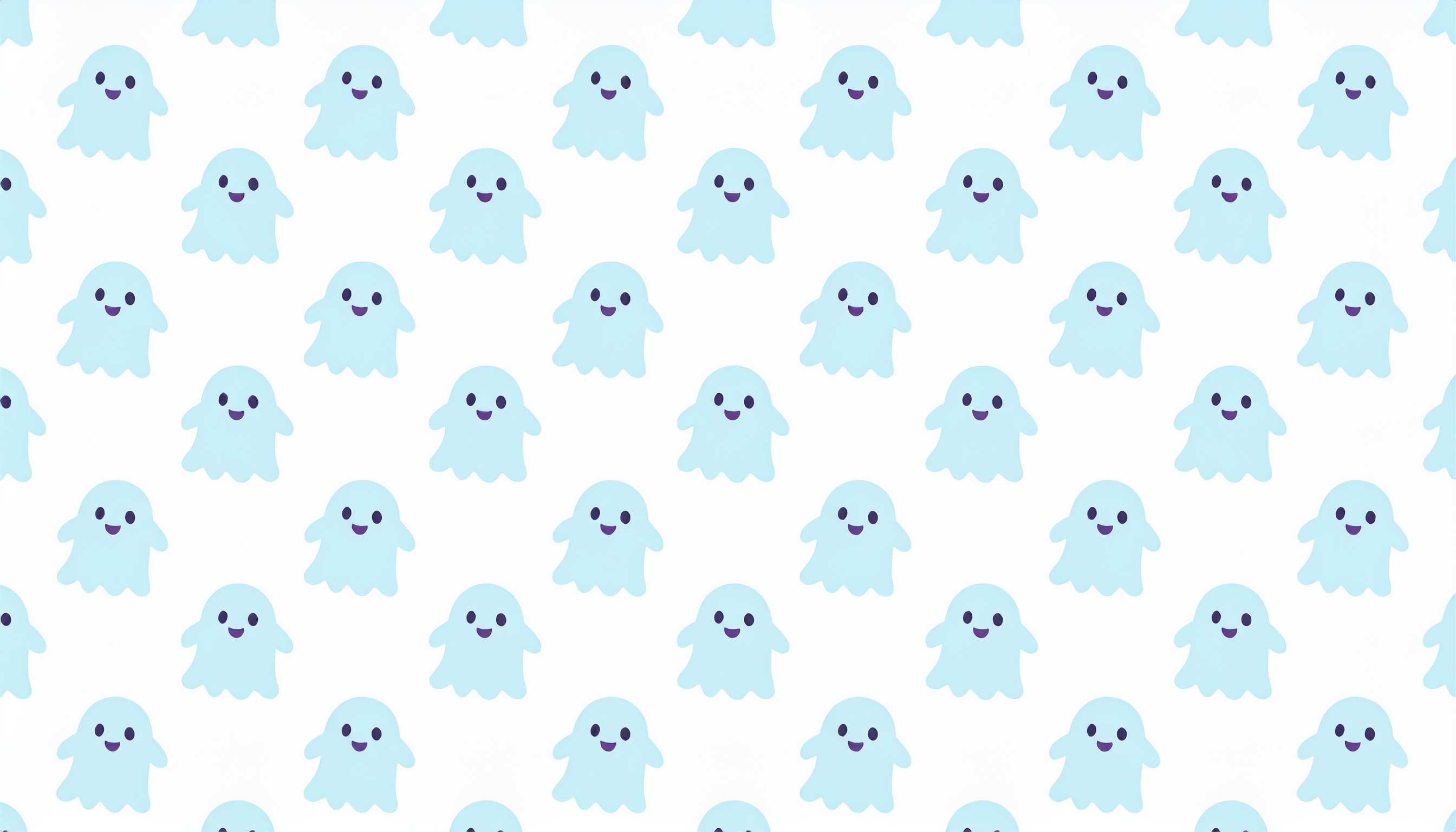 おばけのパターン背景イラスト（白）