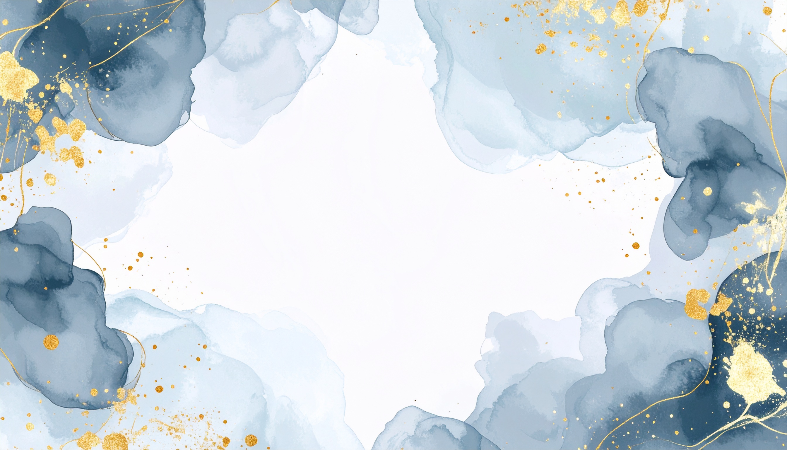 灰色と金のおしゃれな白色水彩背景イラスト
