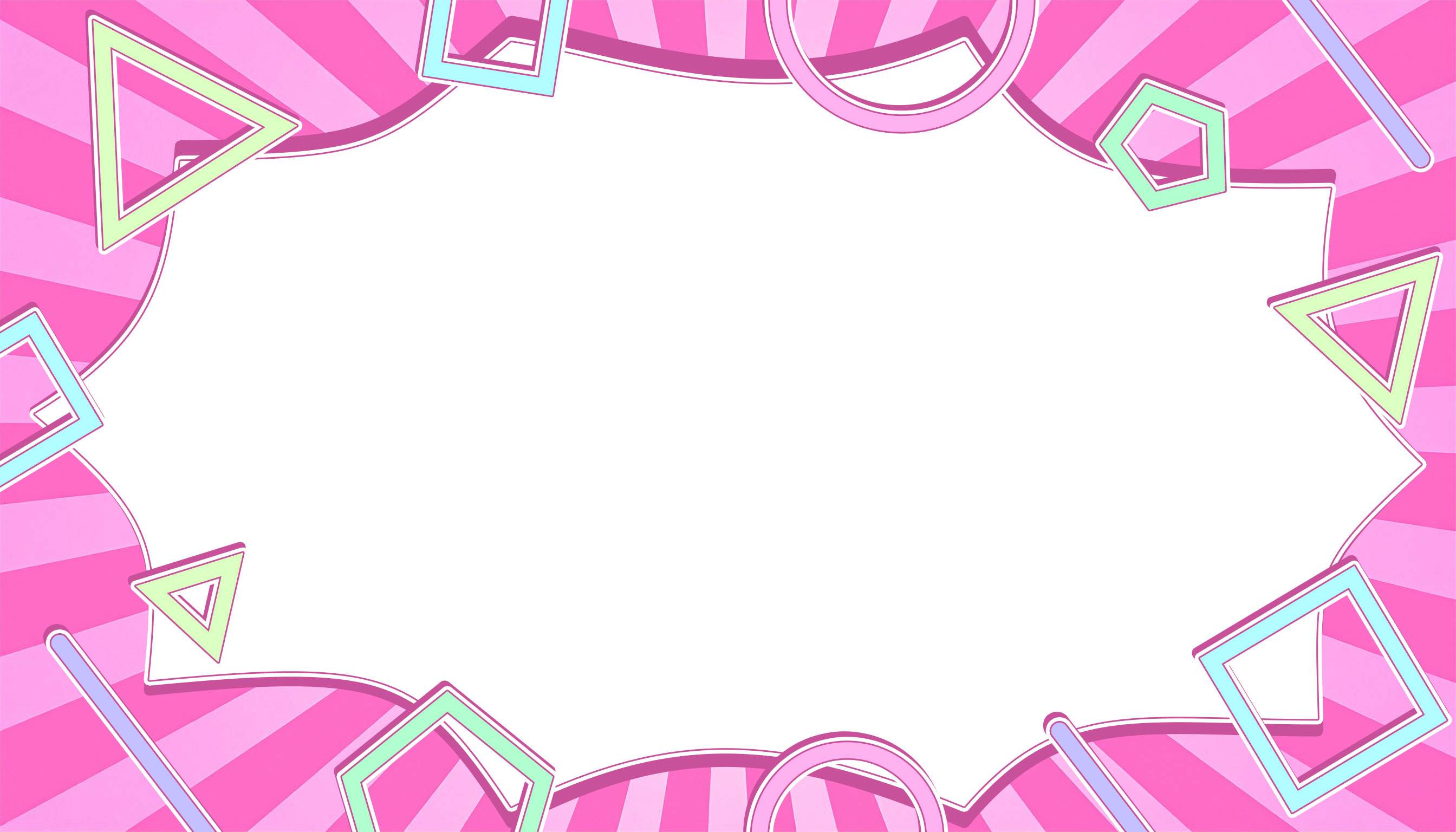 幾何学な図形とシンプルポップな背景イラスト（ピンク色）