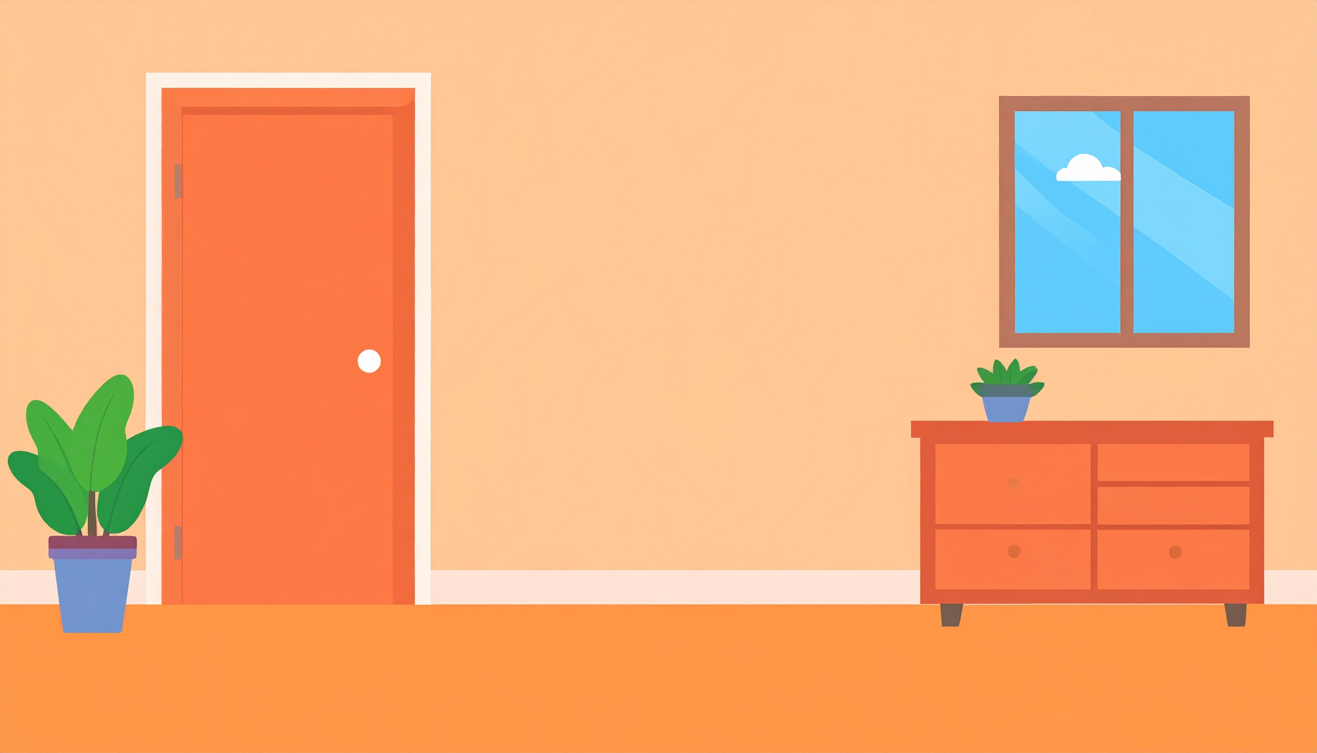 一人暮らしの部屋の玄関のイラスト