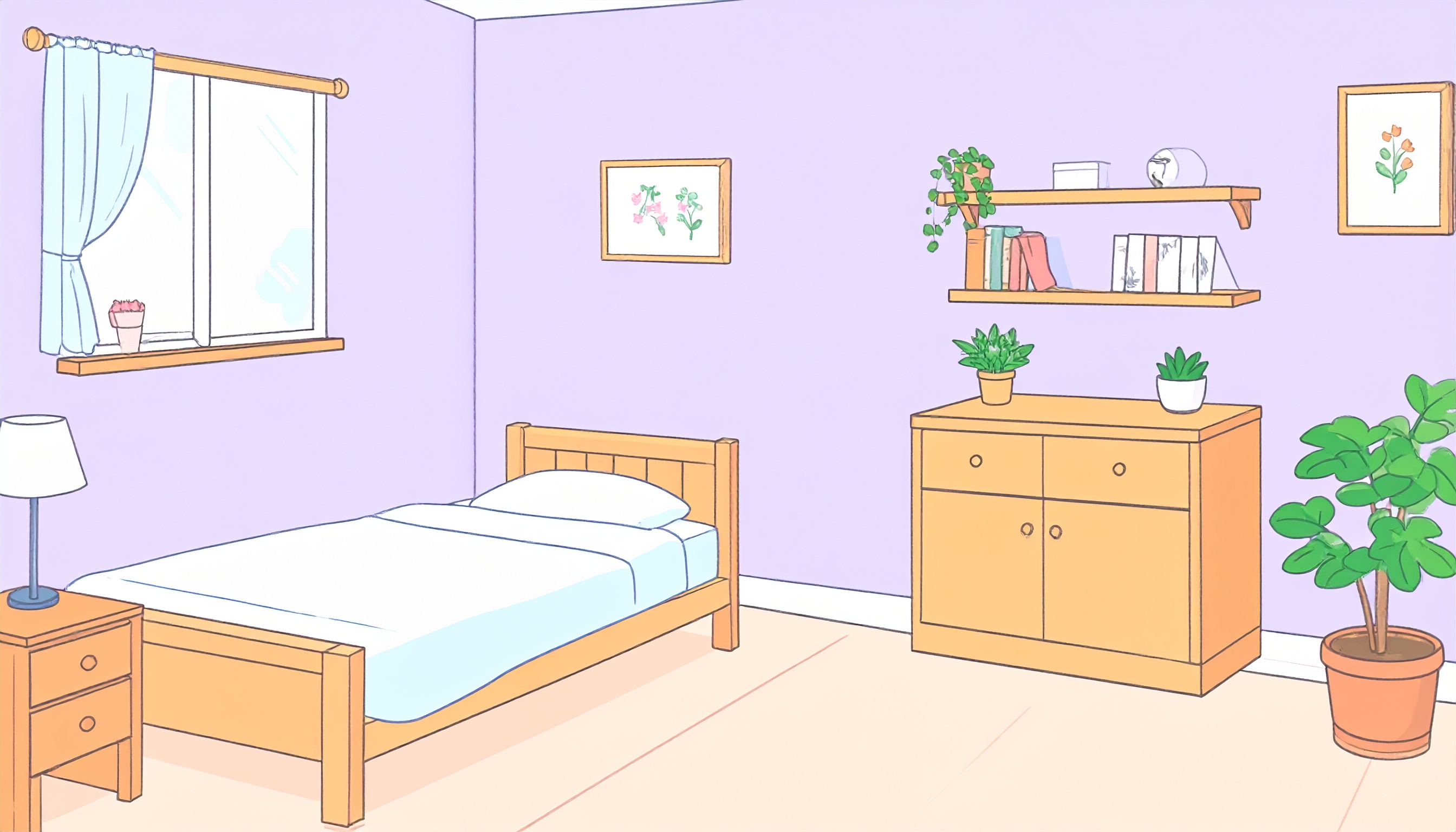 一人暮らしの女の子の部屋のイラスト