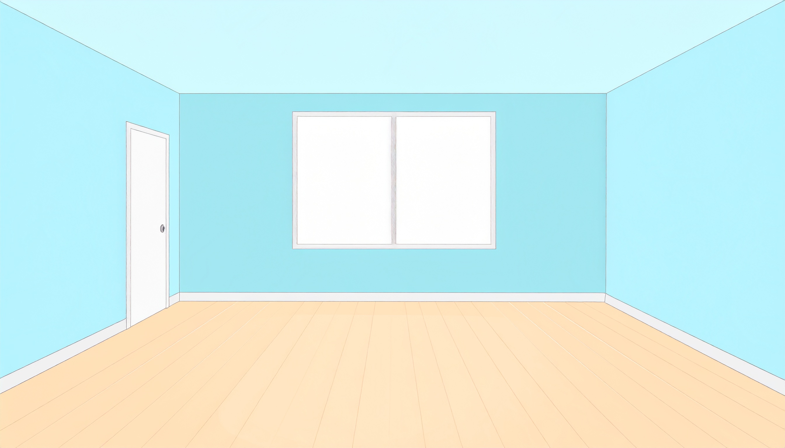一人暮らしの何もない部屋のイラスト