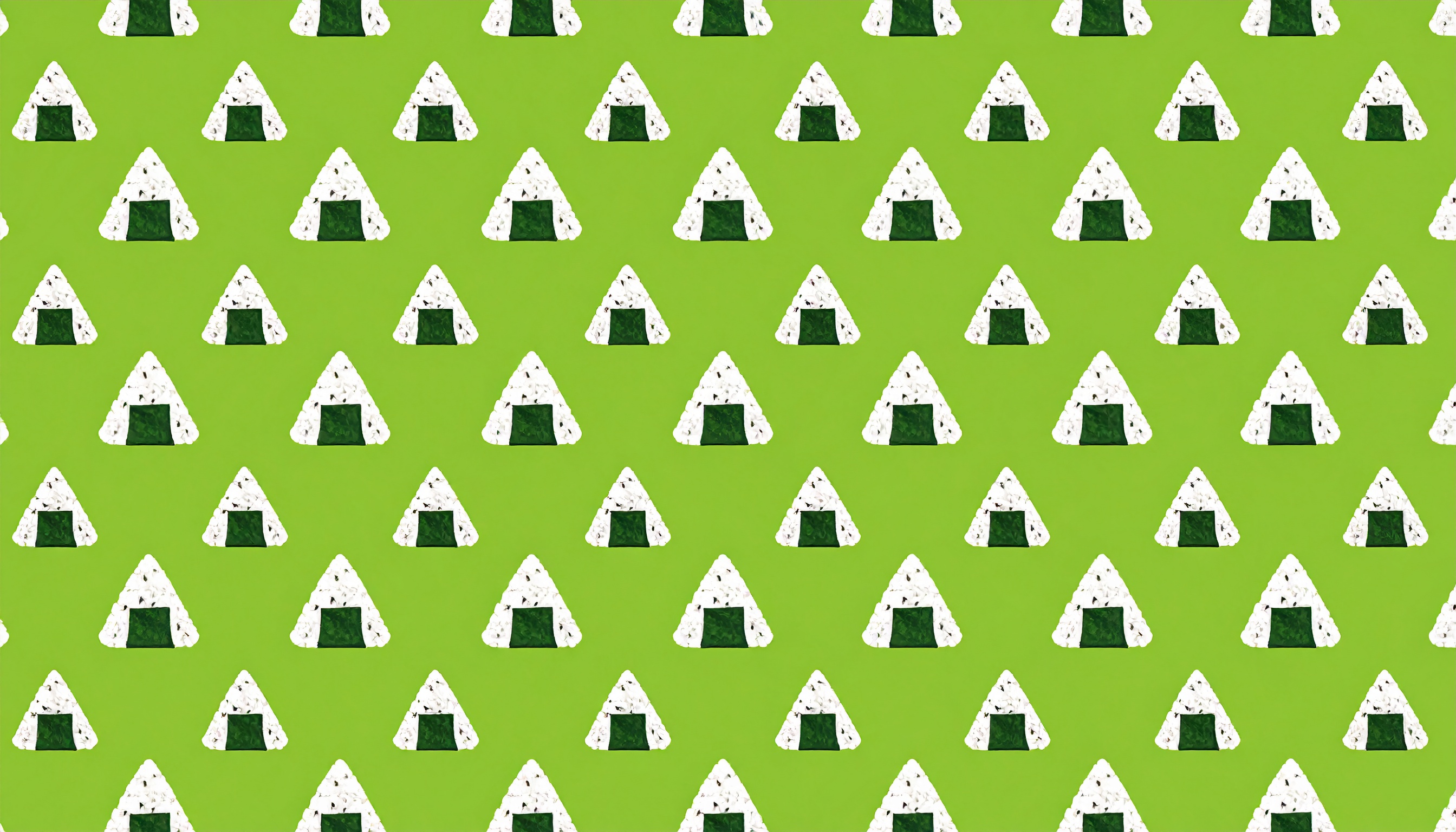 おにぎりのパターン背景イラスト（黄緑）