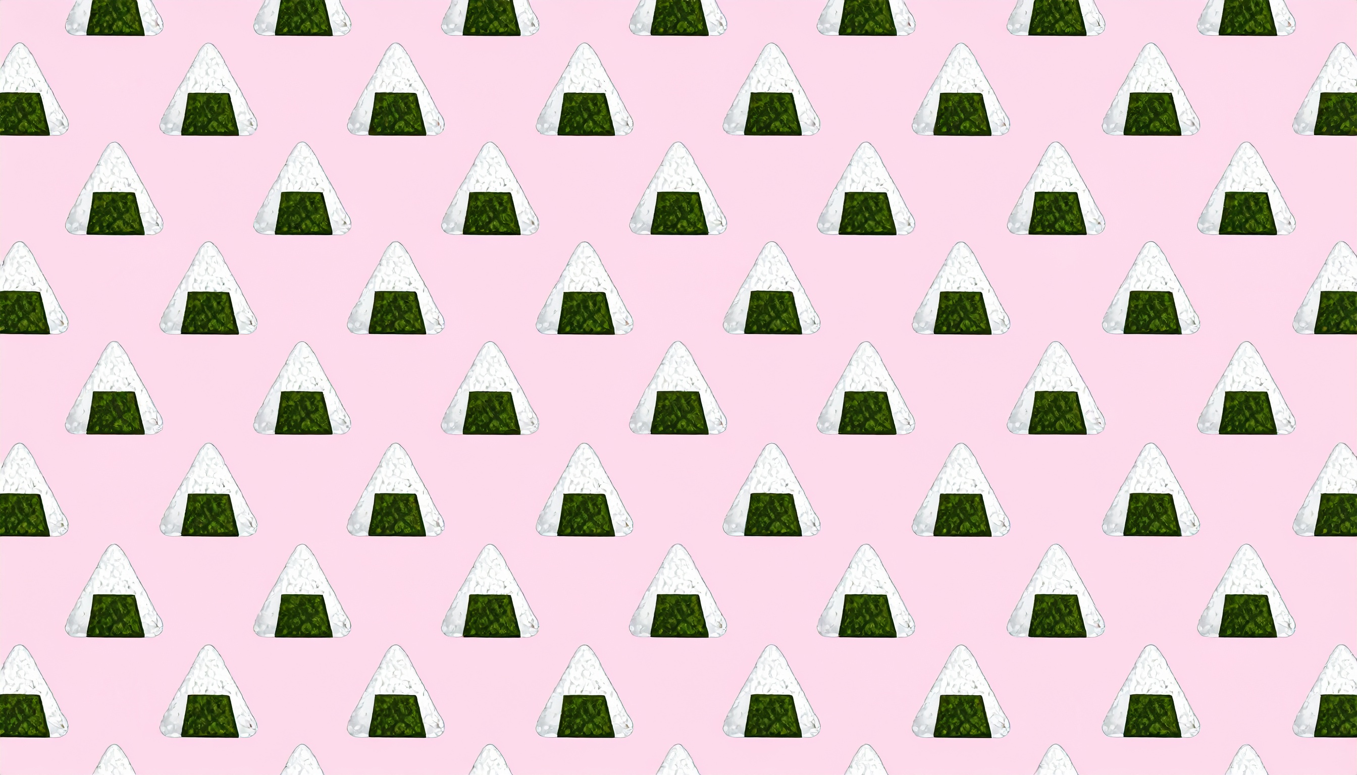 おにぎりのパターン背景イラスト（ピンク）
