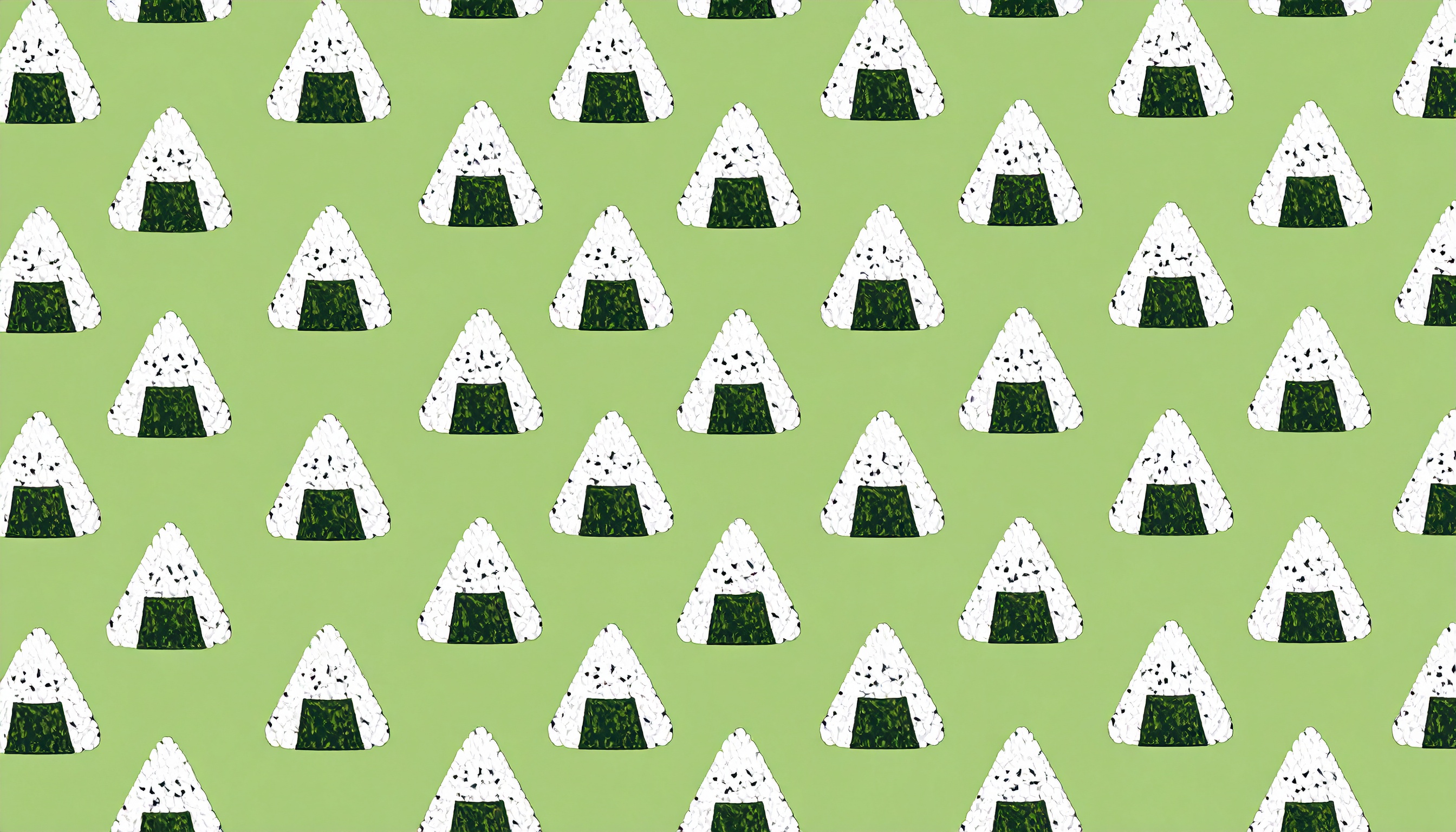 おにぎりのパターン背景イラスト（黄緑）