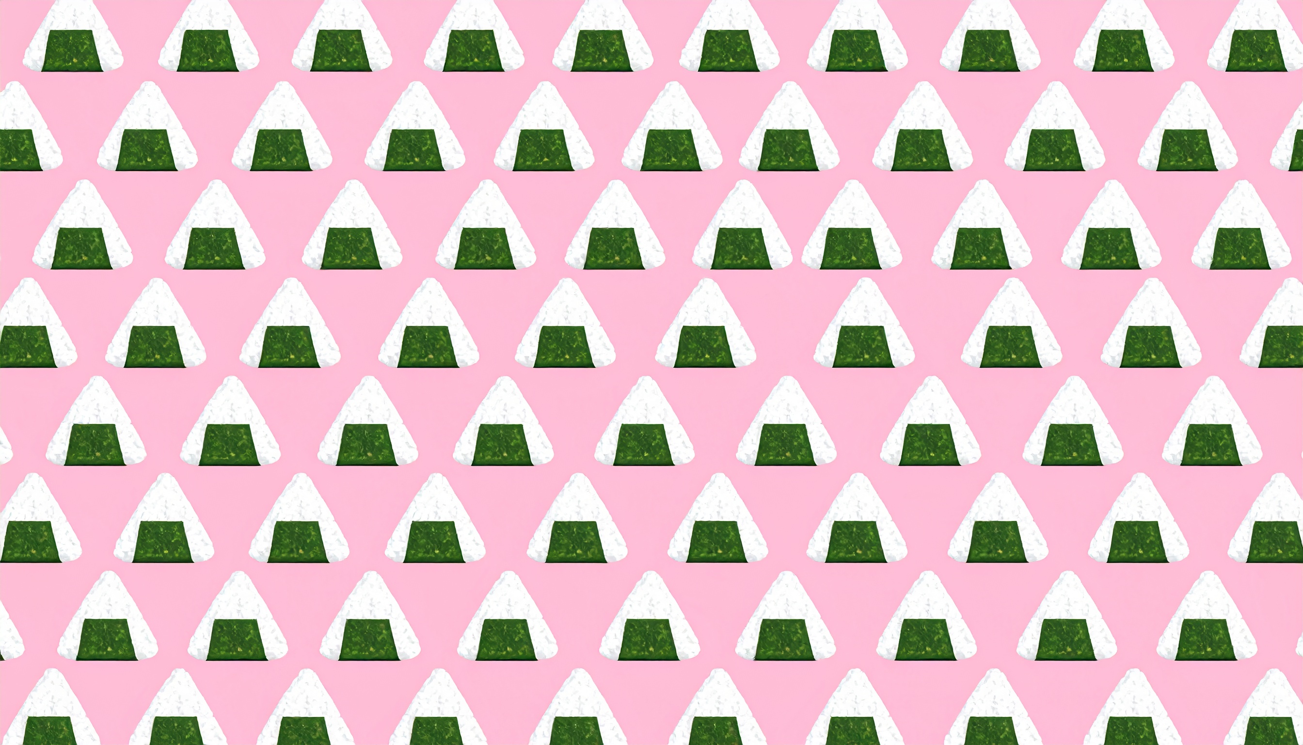 おにぎりのパターン背景イラスト（ピンク）