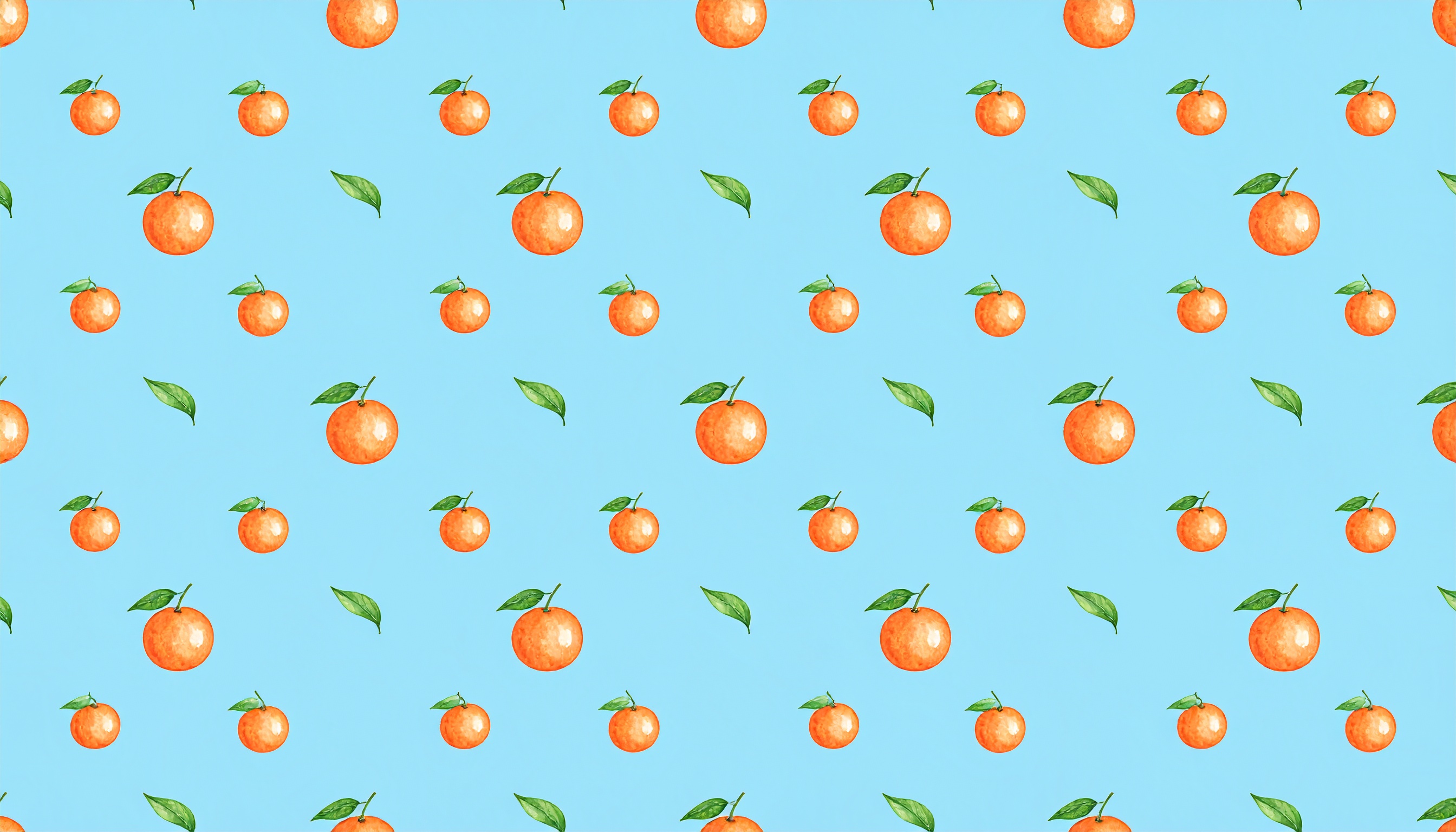 みかんの水色背景イラスト