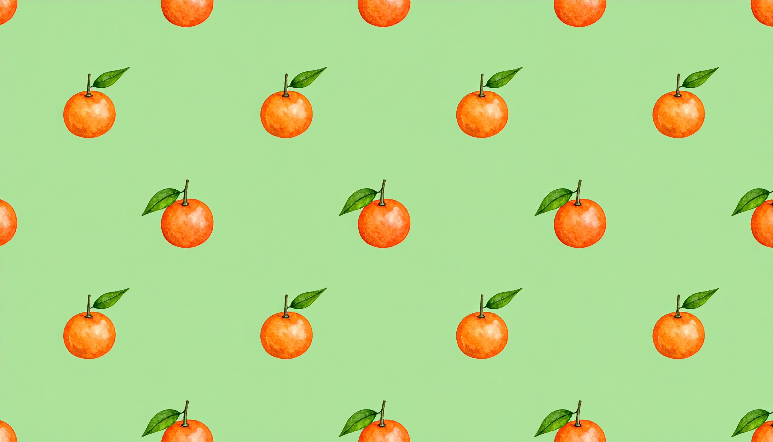 みかんのパターン背景イラスト（緑）