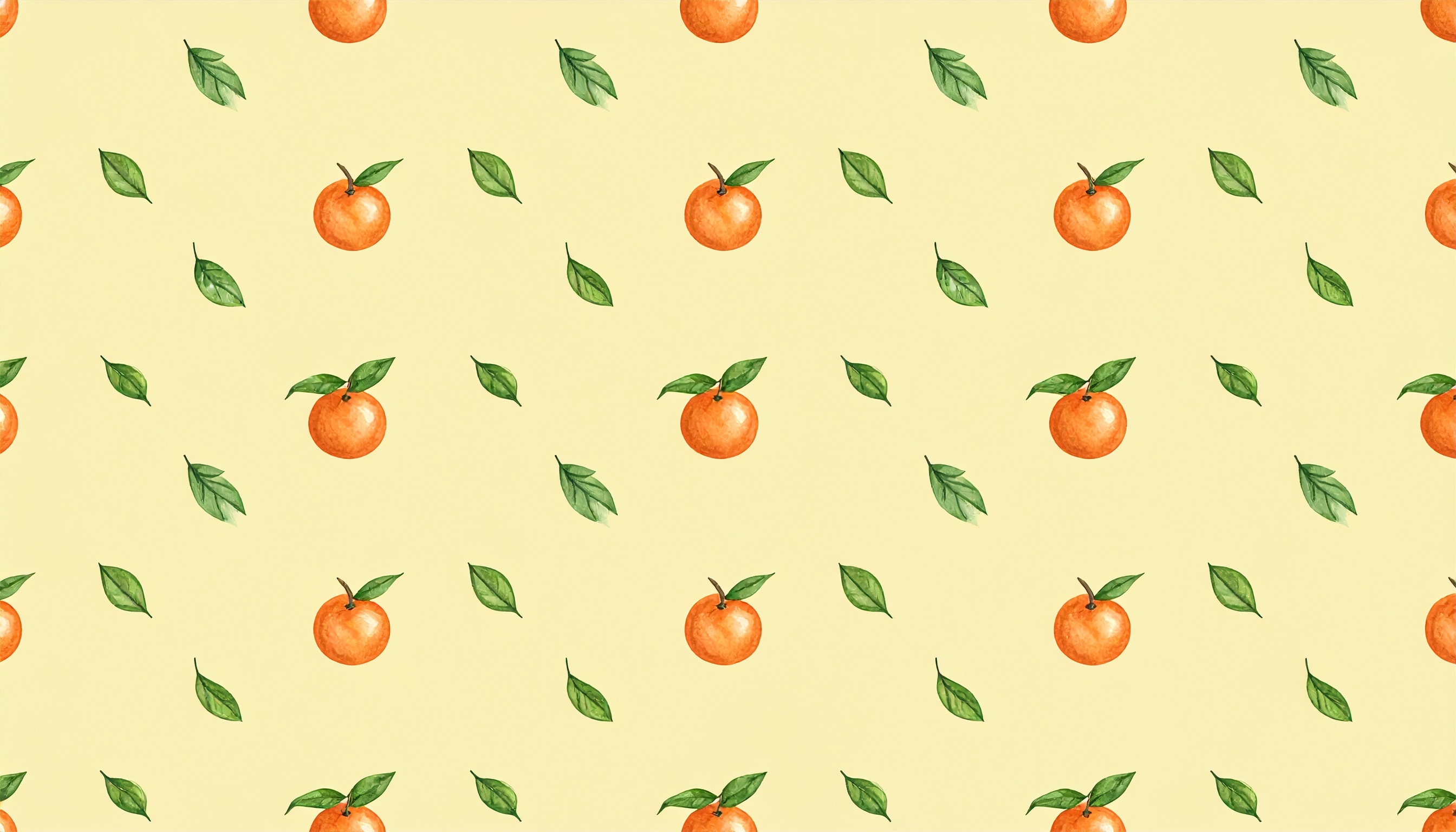 みかんのパターン背景画像（黄色）