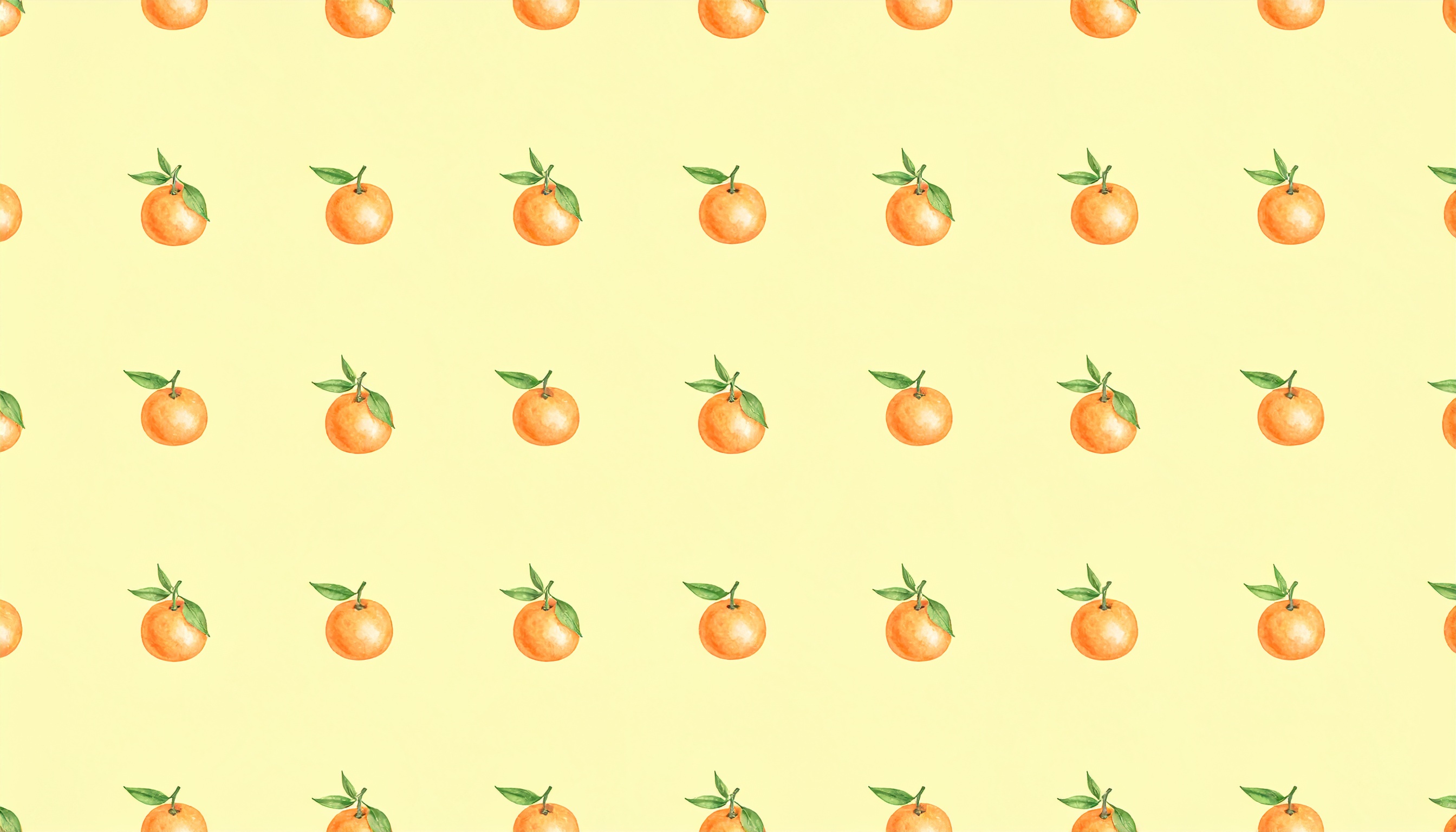 みかんのパターン背景イラスト（黄色）