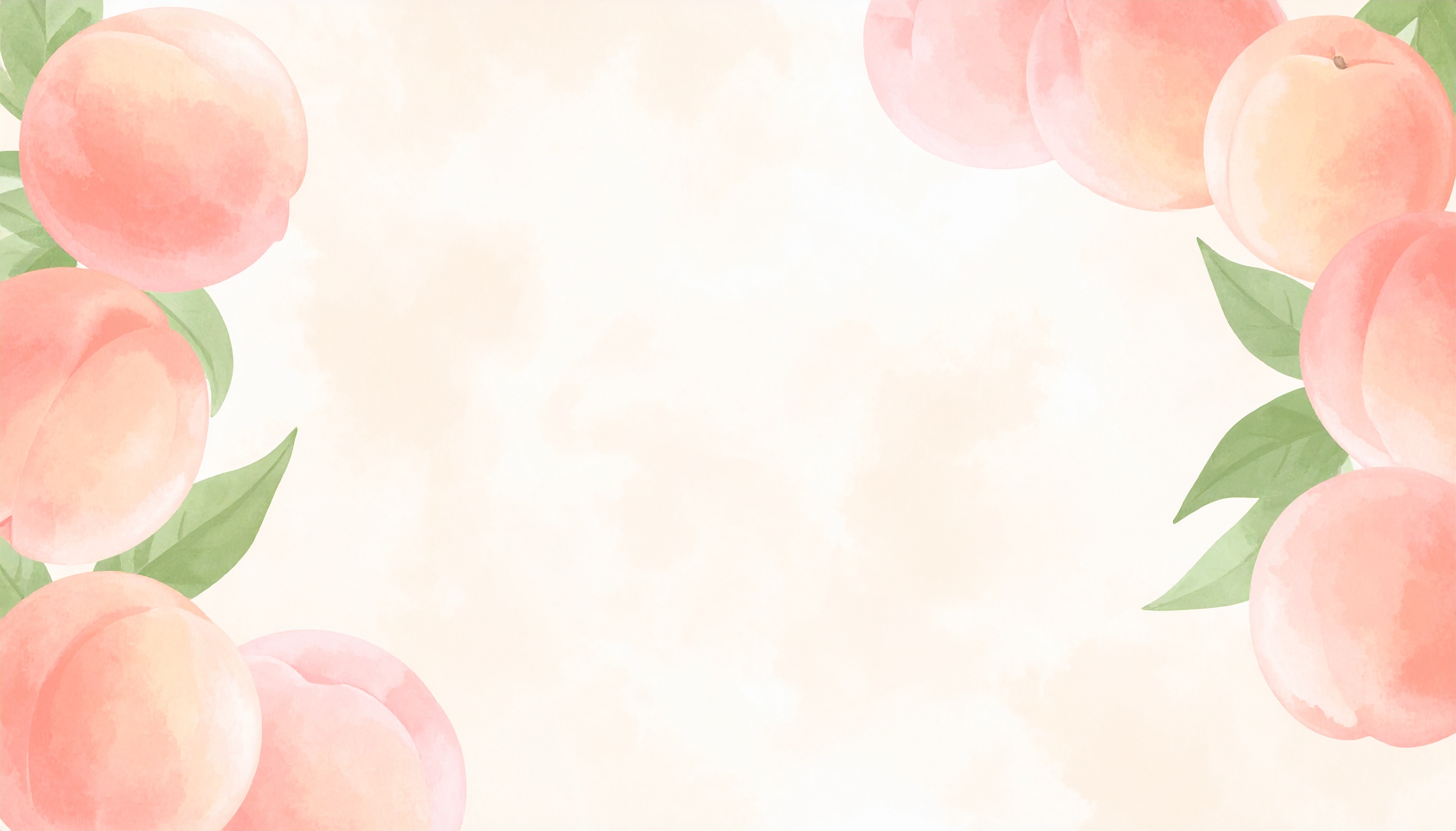 桃の水彩イラスト背景フリー素材