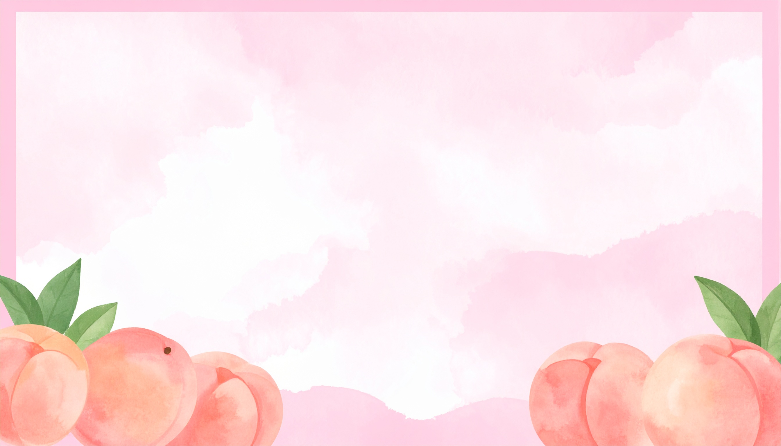 桃の水彩イラスト背景フリー素材（ピンク）