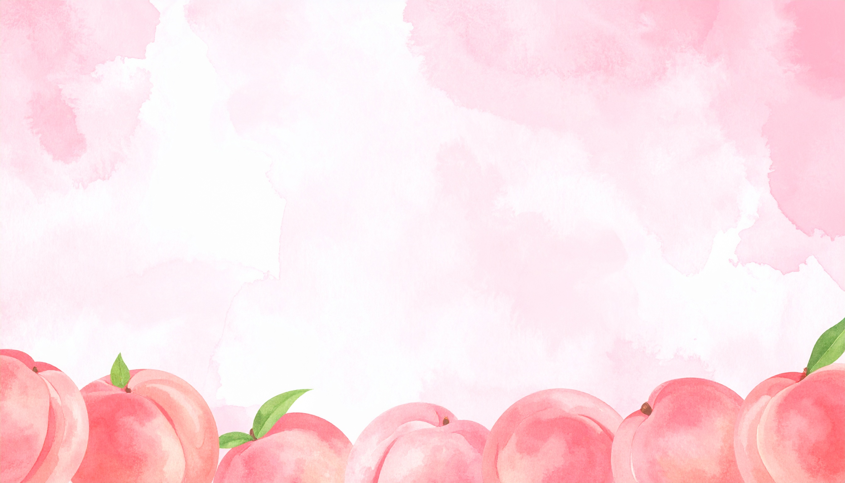 桃の水彩イラスト背景フリー素材