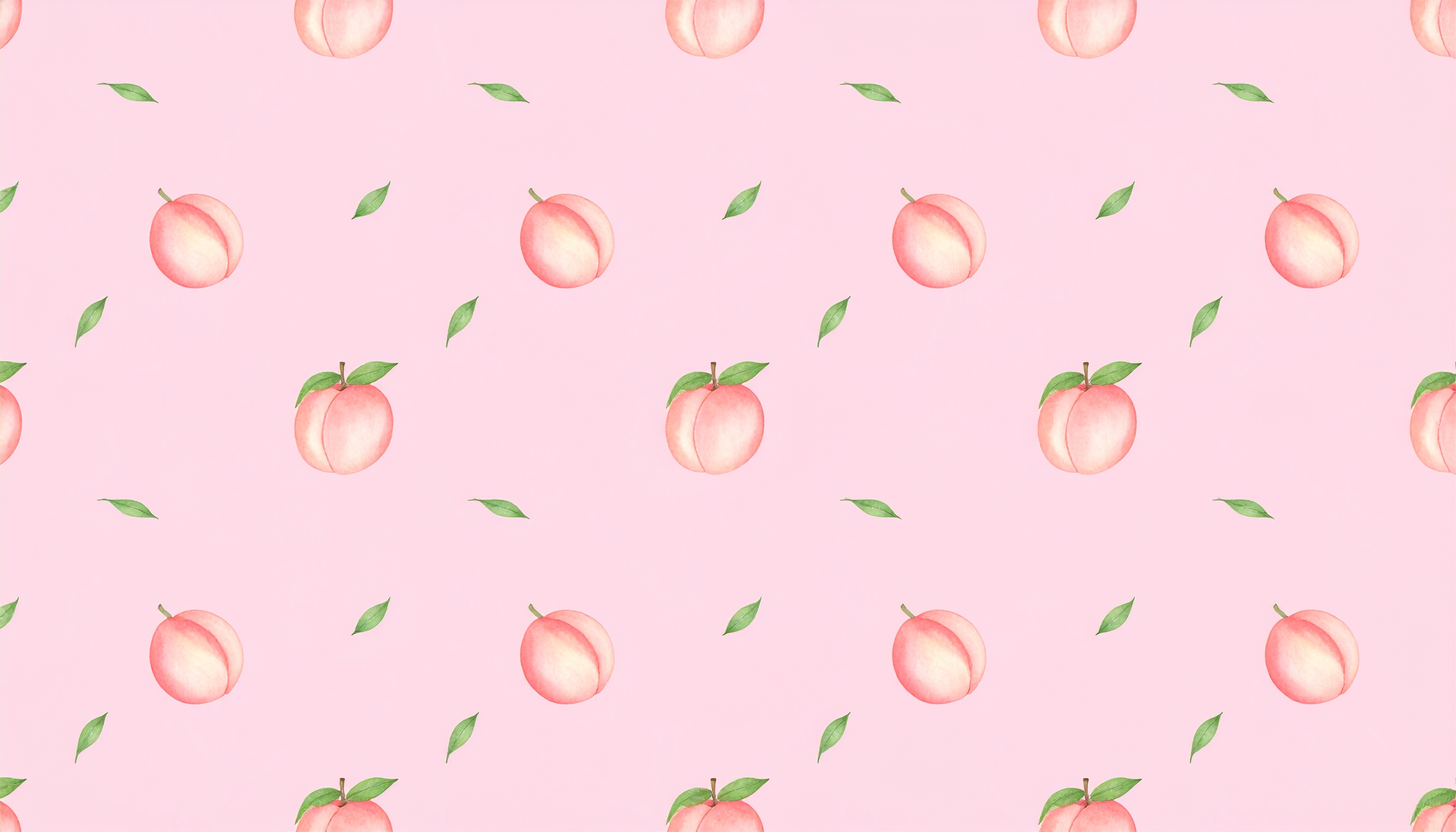 桃のイラストのピンク色背景フリー素材