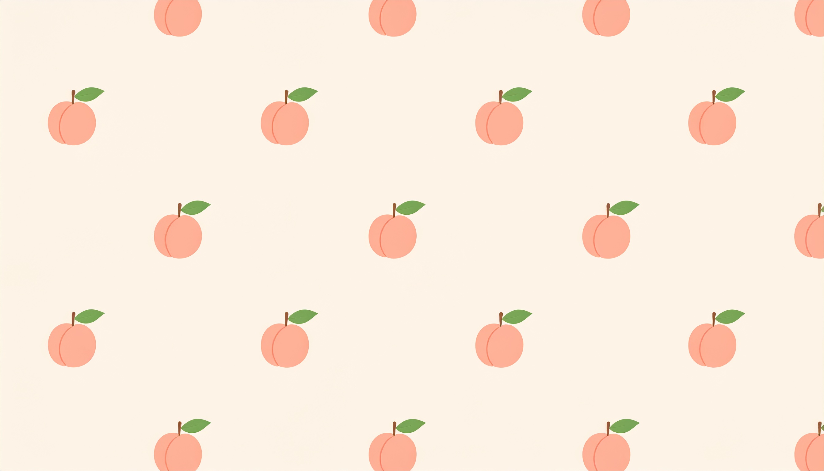 桃のパターン背景イラストフリー素材（ベージュ）