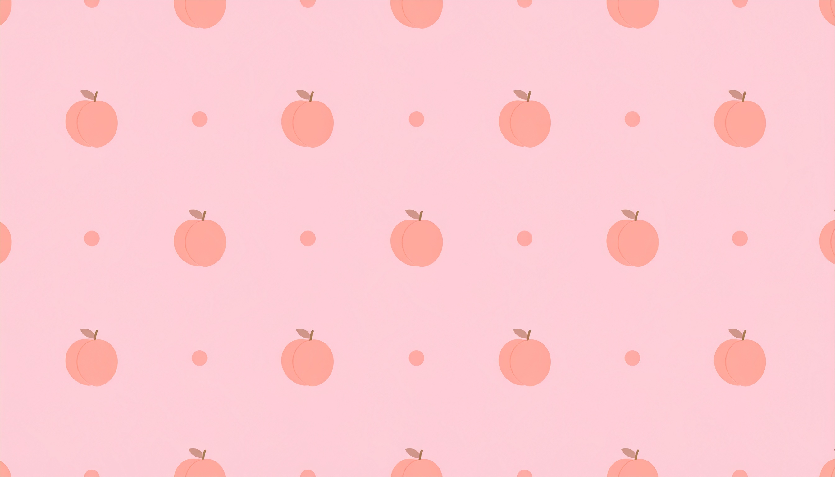 桃のイラストのピンク色パターン背景フリー素材